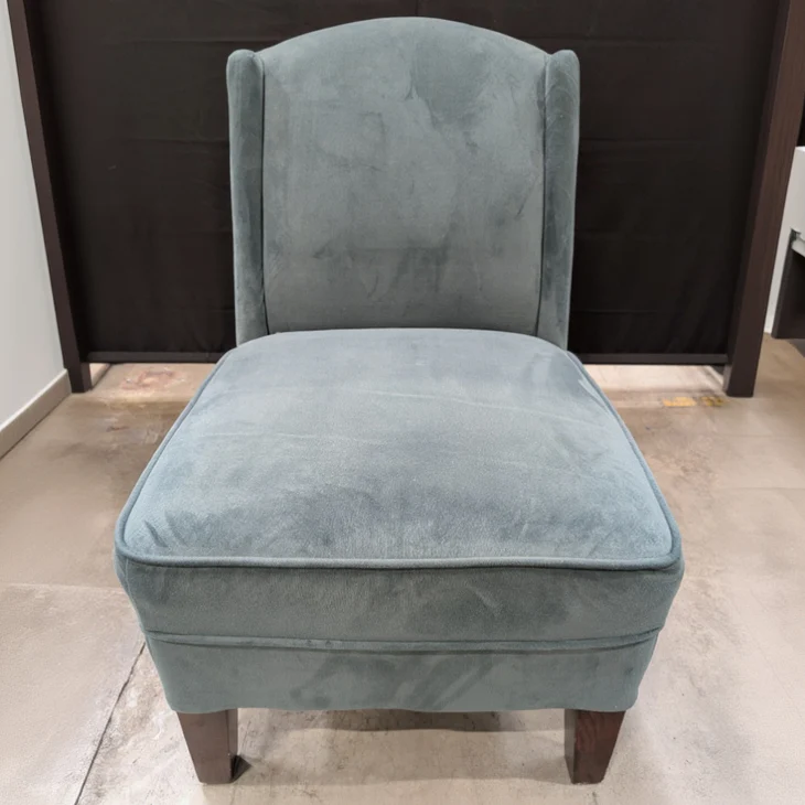 Deep Teal Velvet Upholstered High-Back Accent Chair