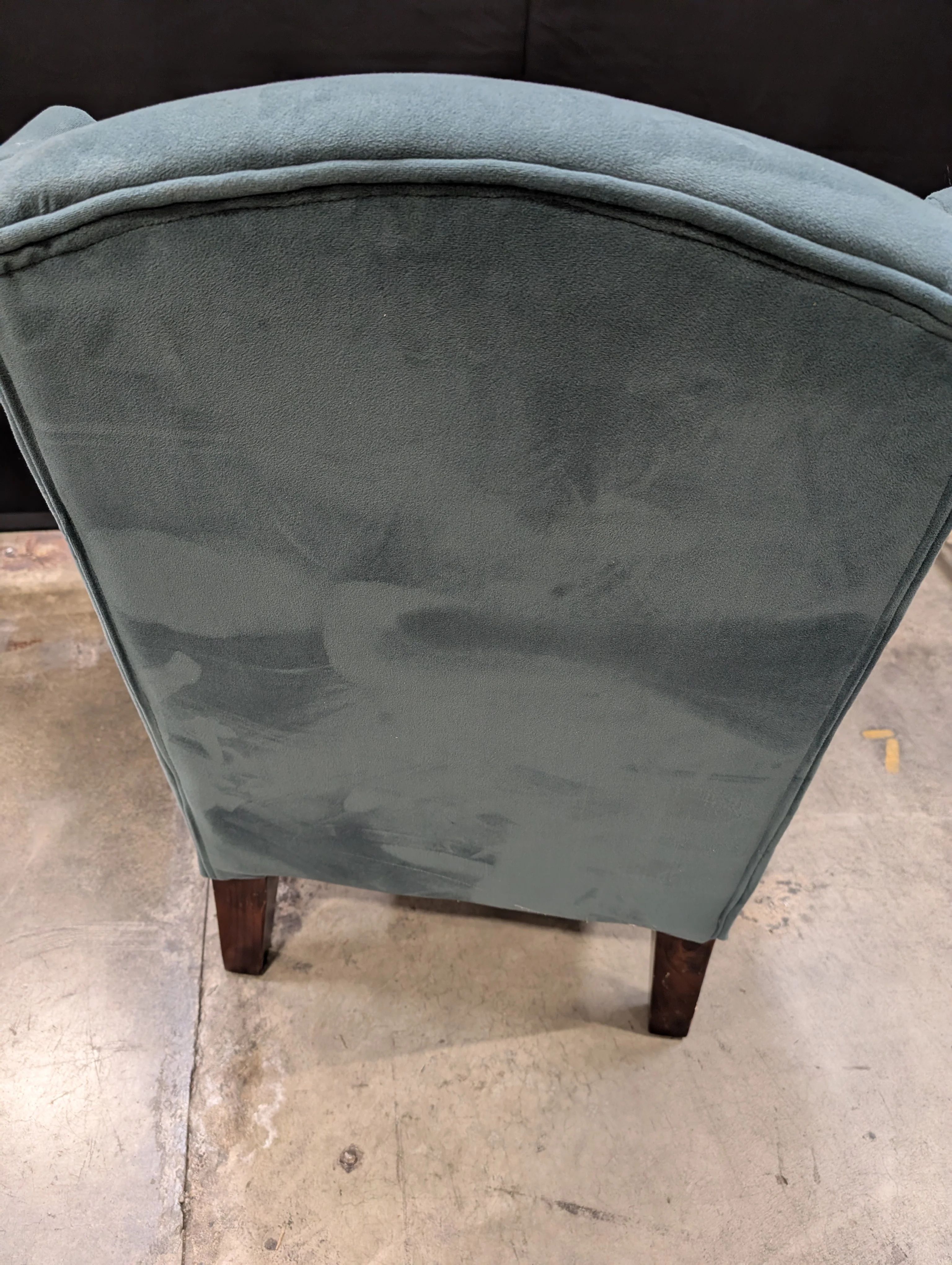 Deep Teal Velvet Upholstered High-Back Accent Chair - Image 3