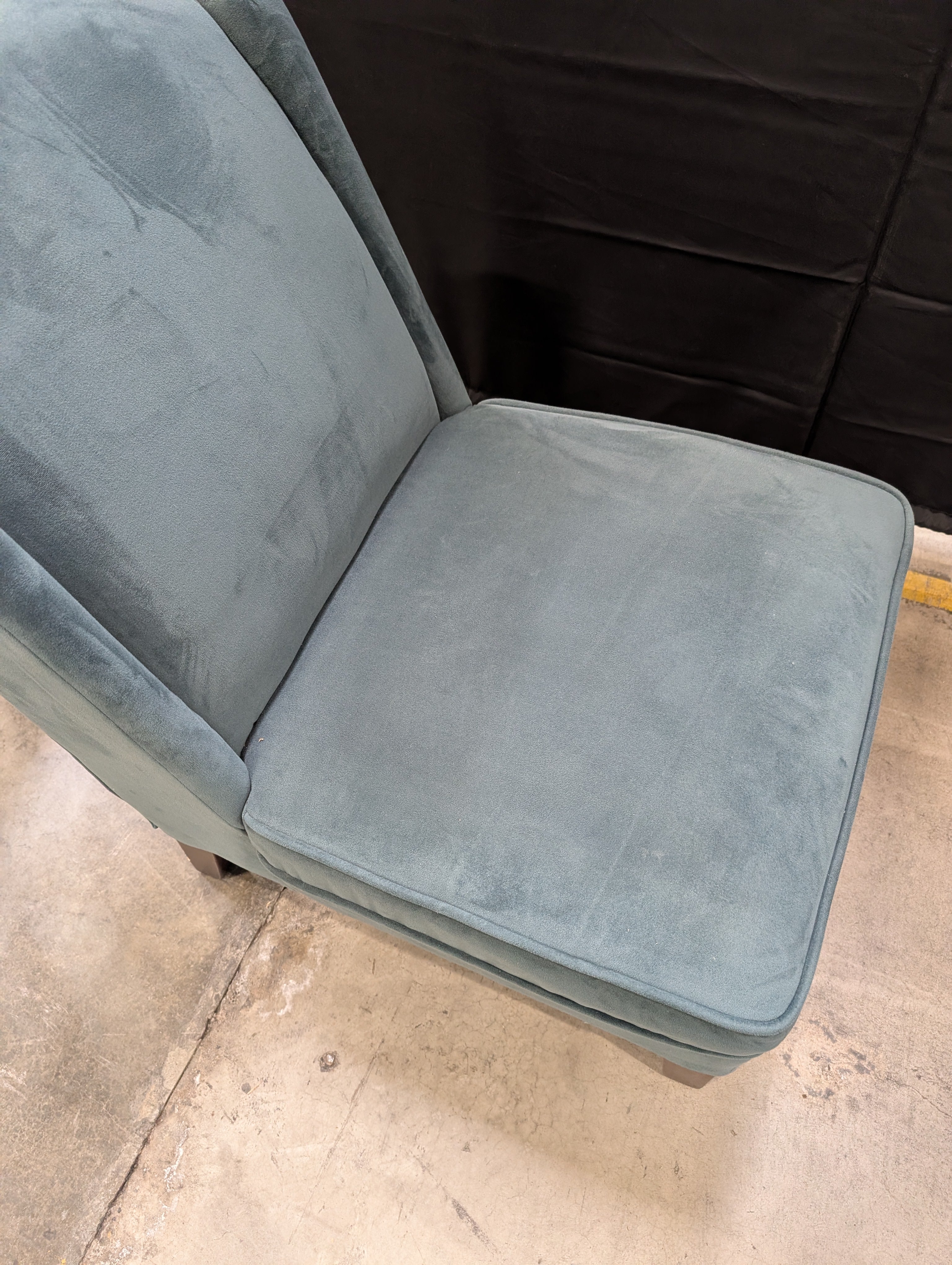 Deep Teal Velvet Upholstered High-Back Accent Chair - Image 6