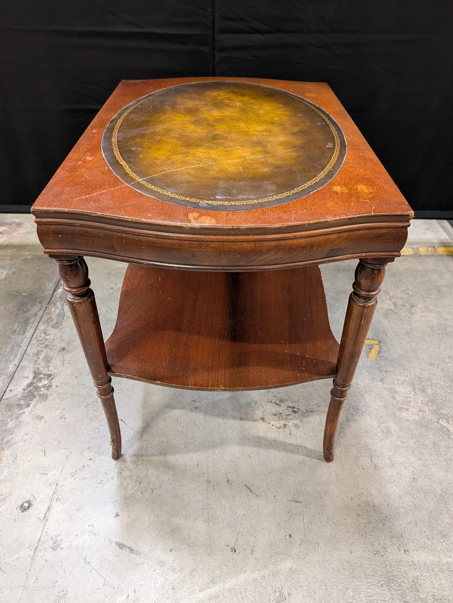 Traditional Wood Side Table with Inset Top