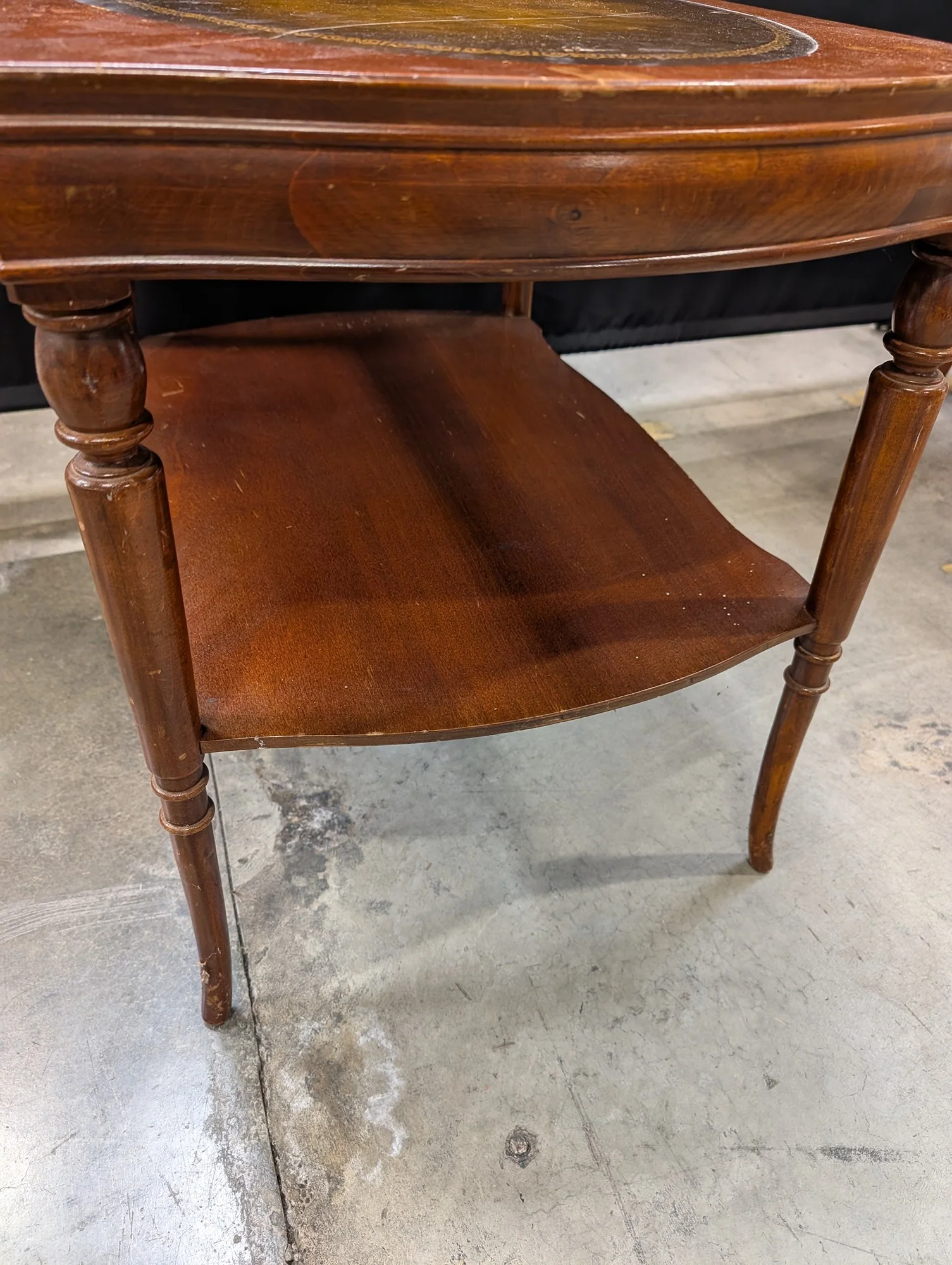 Traditional Wood Side Table with Inset Top - Image 3