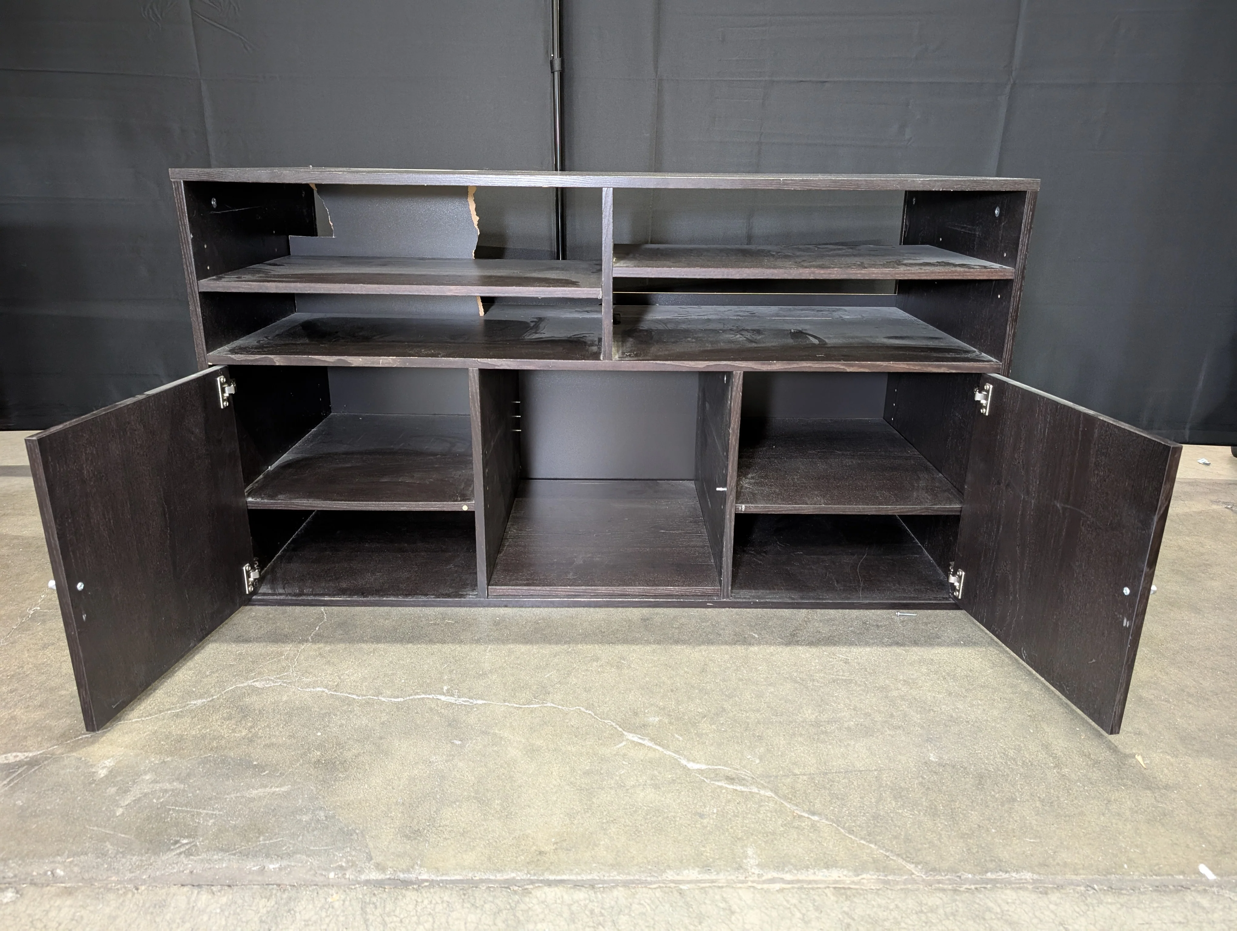 Dark IKEA Media Console with Storage - Image 3