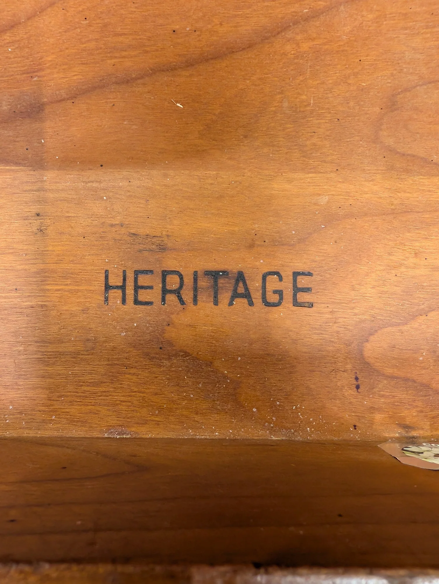 Heritage Travertine Top Wood Nightstand Side Table - Image 3