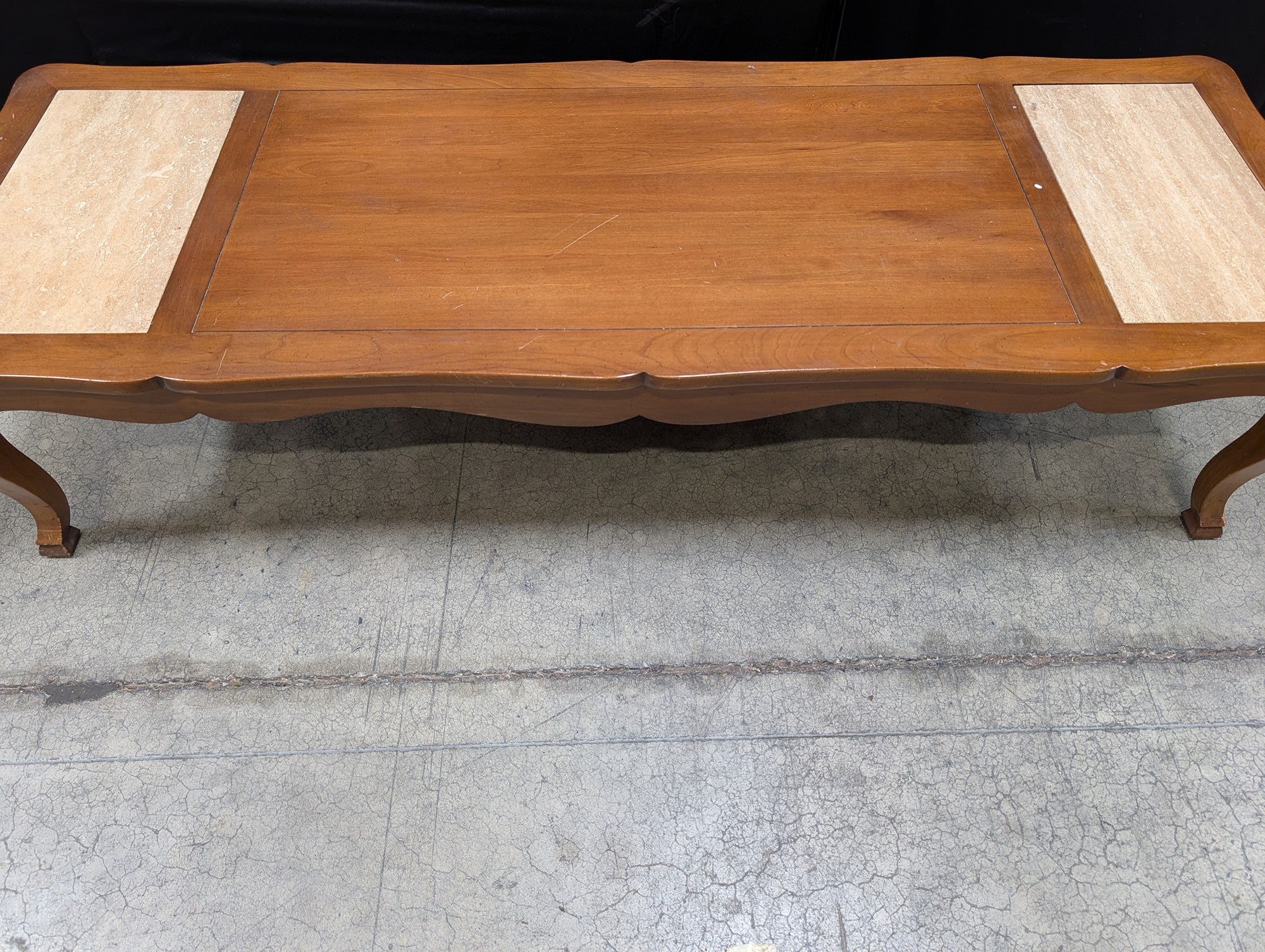 HERITAGE Wood Coffee Table with Stone Inlays - Image 7