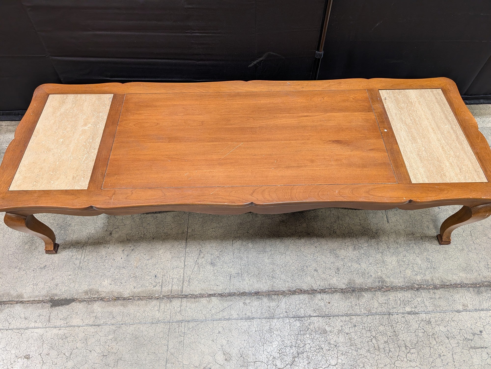 HERITAGE Wood Coffee Table with Stone Inlays - Image 8