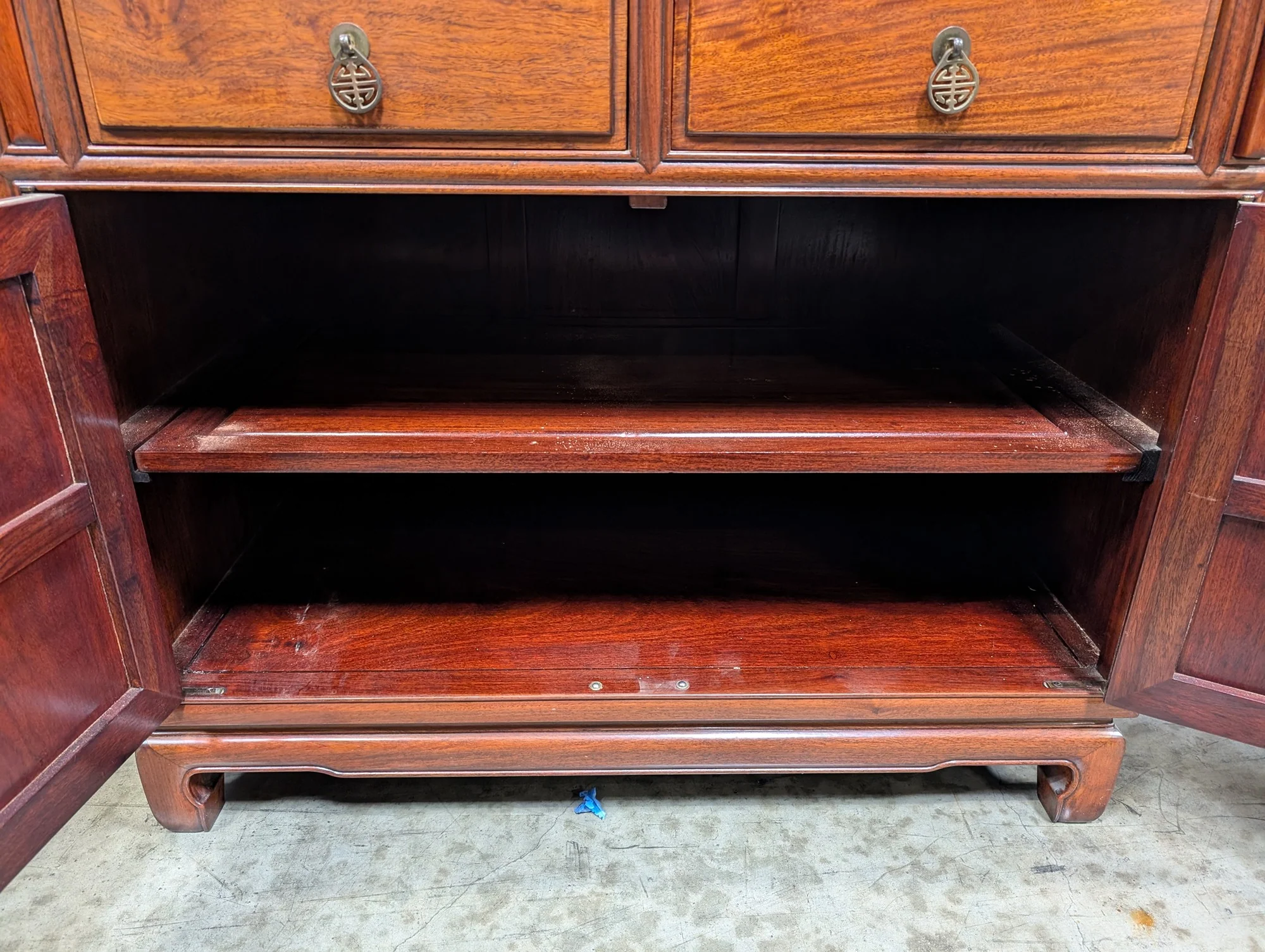 Traditional Dark Wood Secretary Desk and Display Cabinet - Image 3