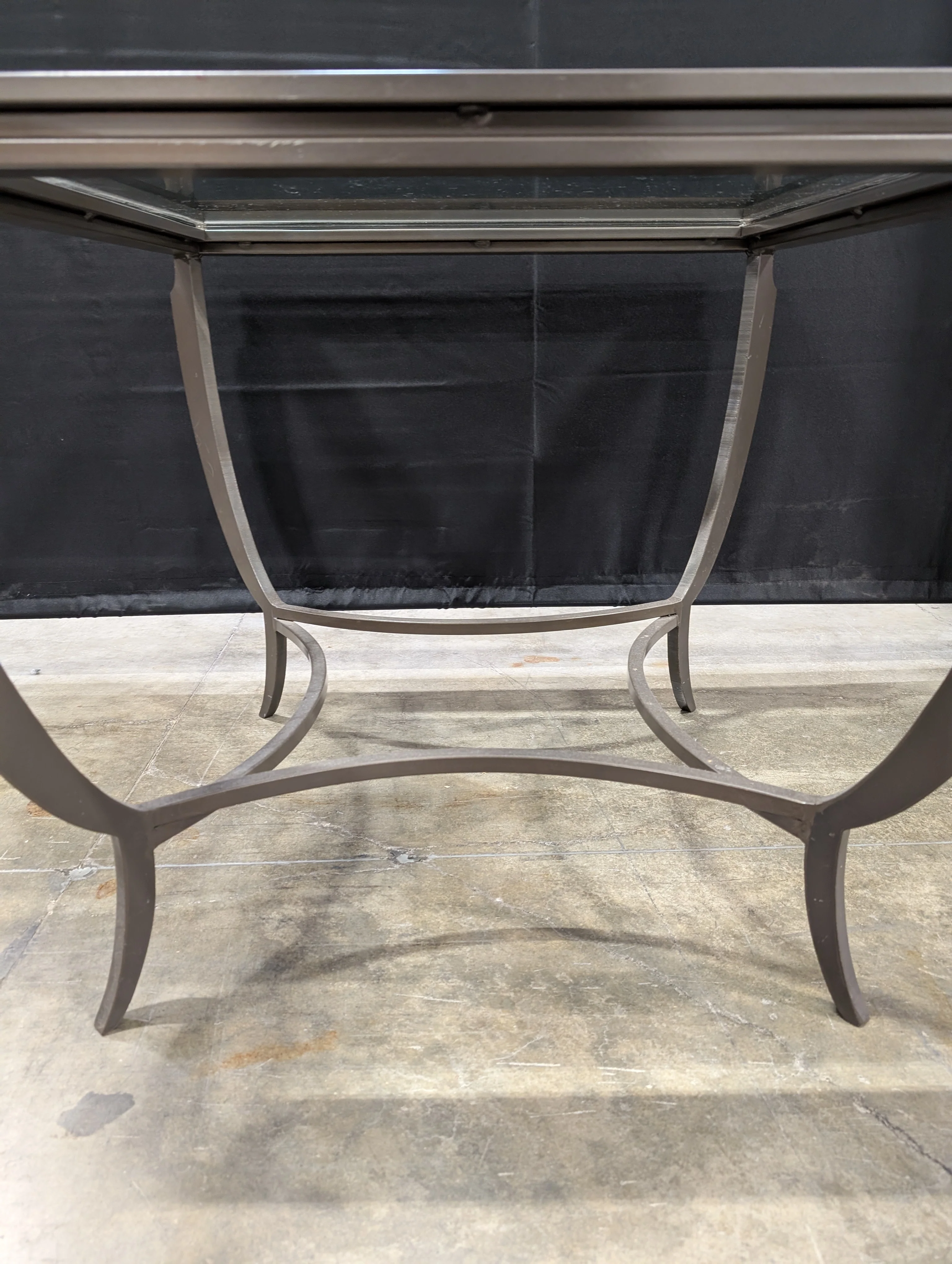 Square Glass Top Bronze Finish End Table - Image 4
