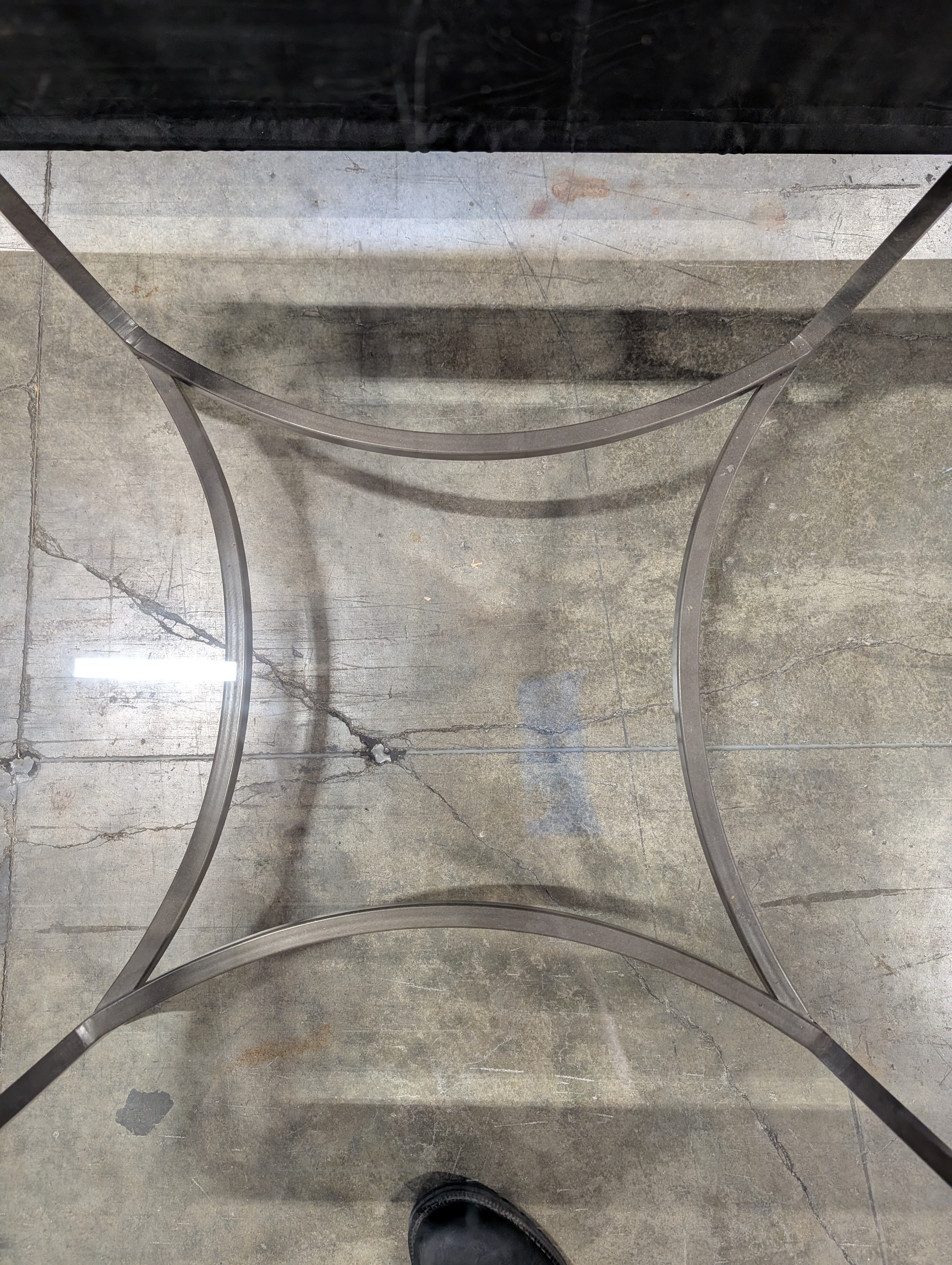 Square Glass Top Bronze Finish End Table - Image 5