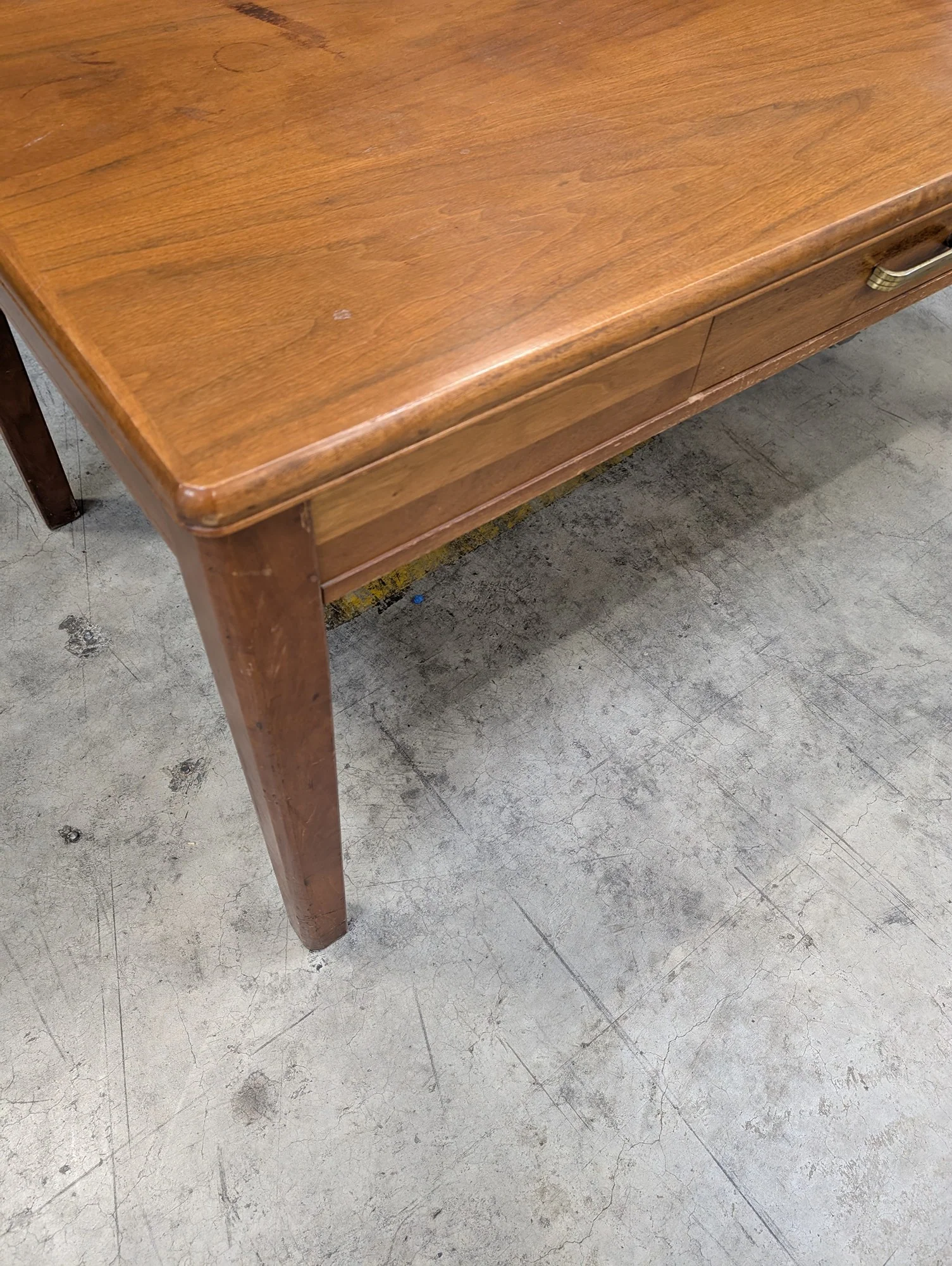 Mid-Century Style Wooden Desk with Two Drawers - Image 5