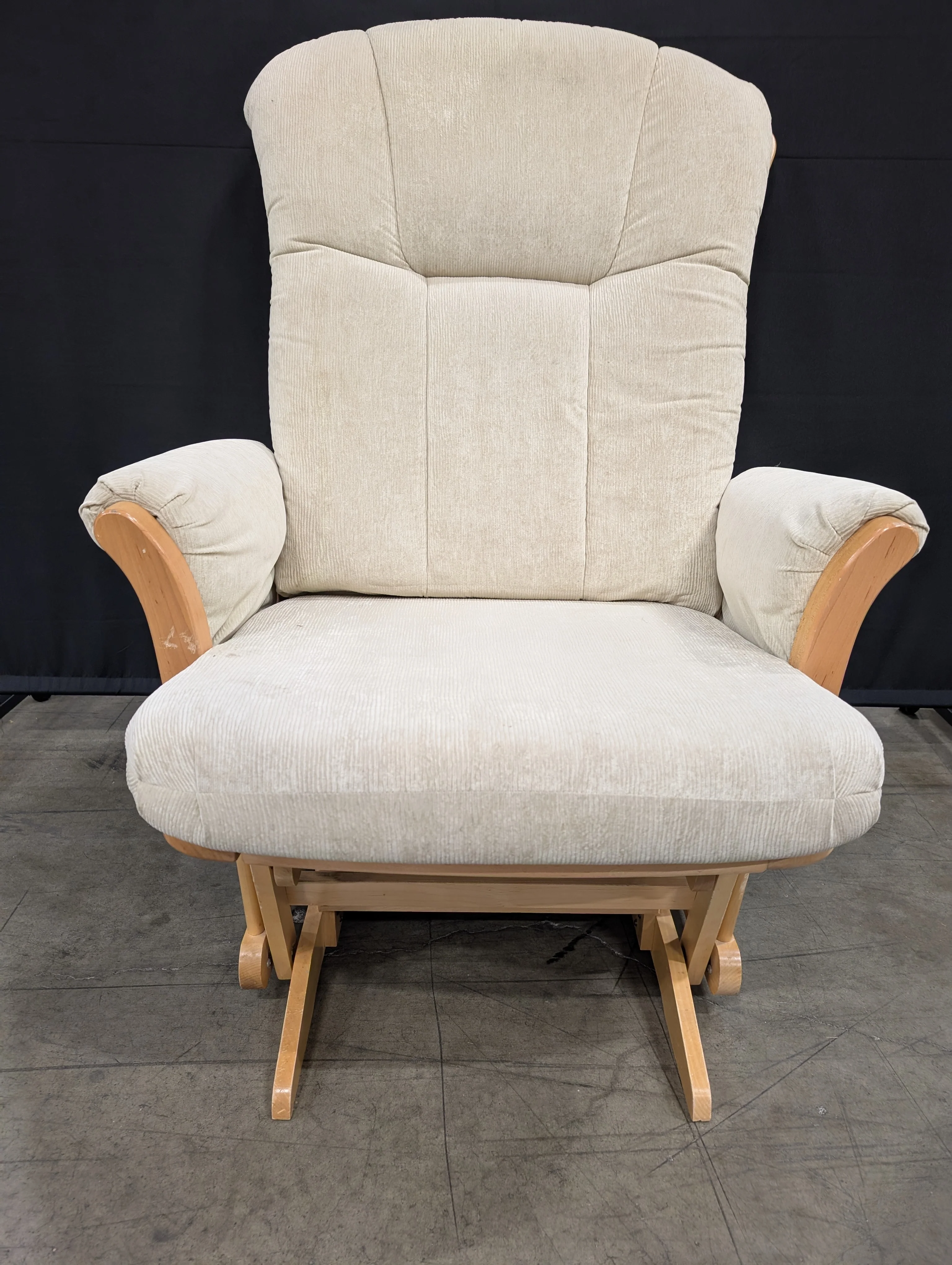 DUTALIER Cream Ribbed Glider Chair and Ottoman Set - Image 2