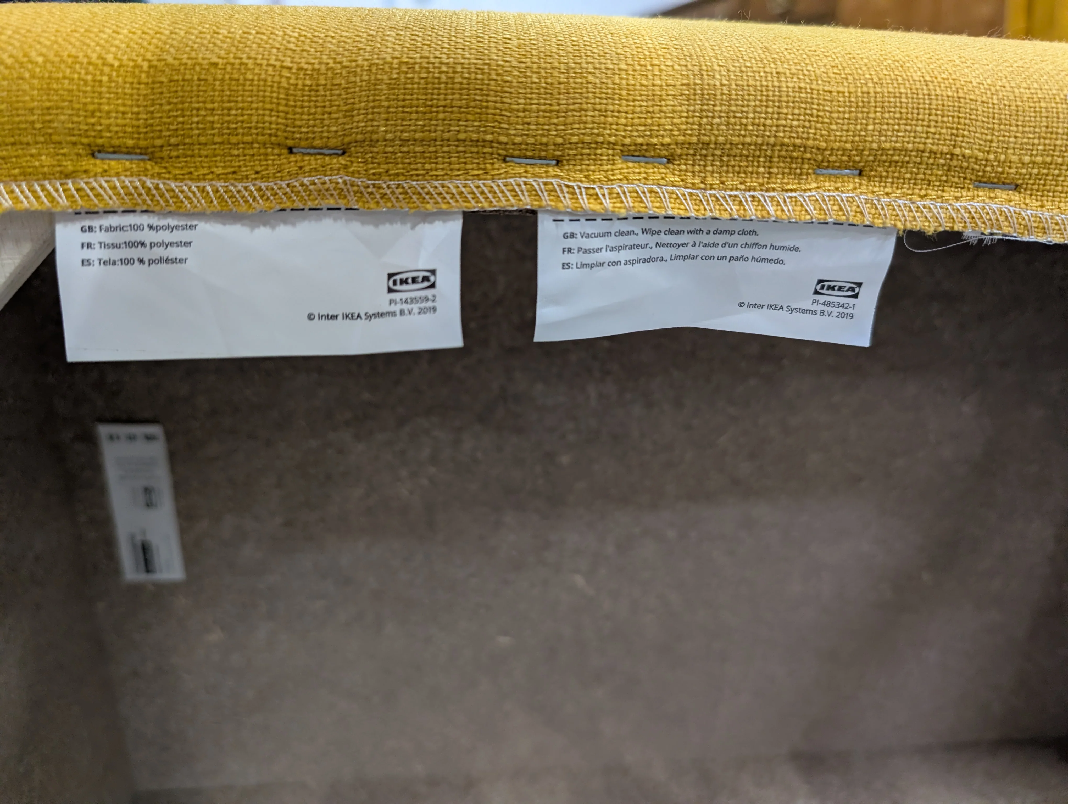 Vibrant Yellow Ikea Wingback Armchair and Ottoman Set - Image 5