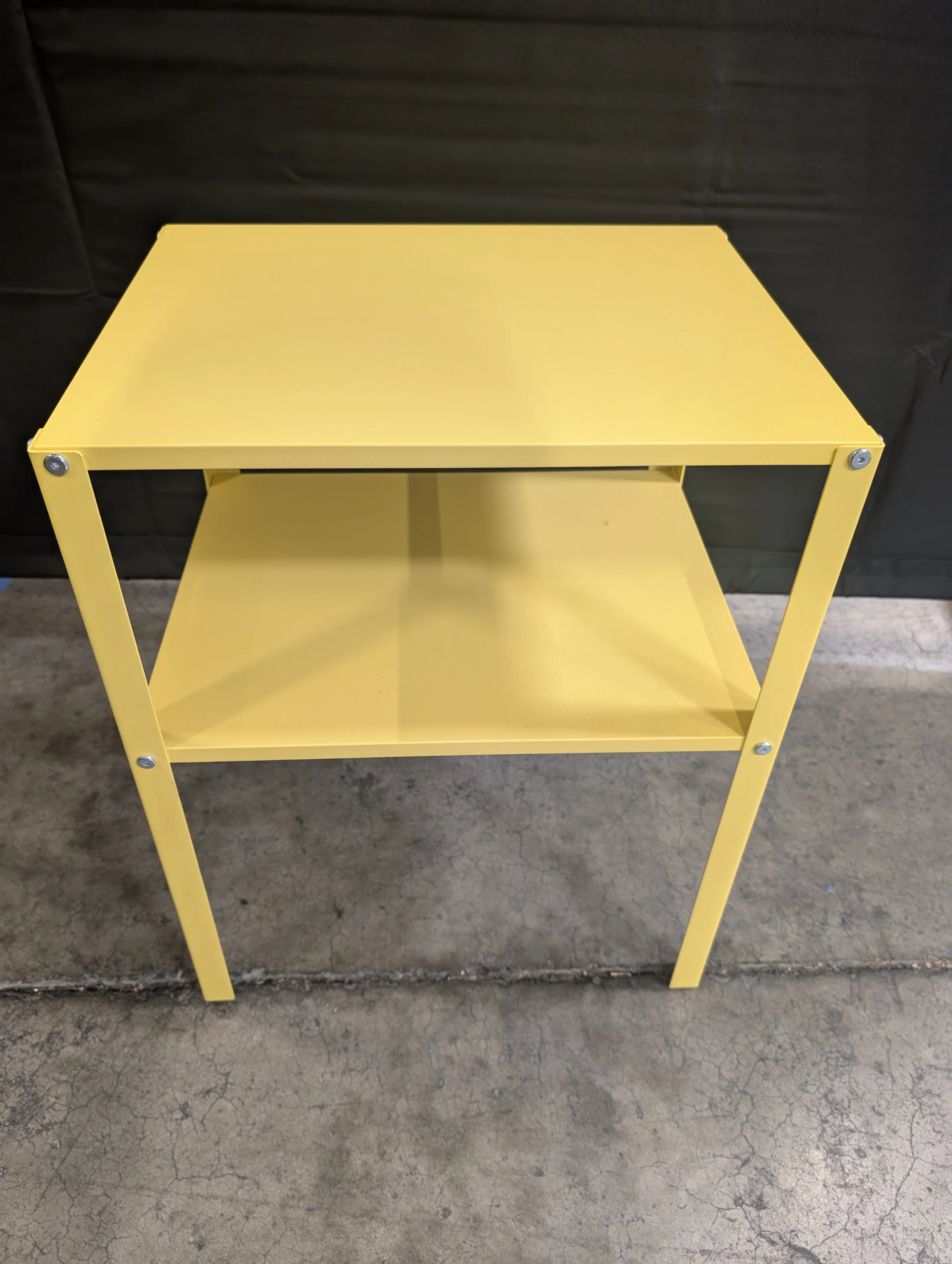 Vibrant Yellow Two-Tier Accent Table