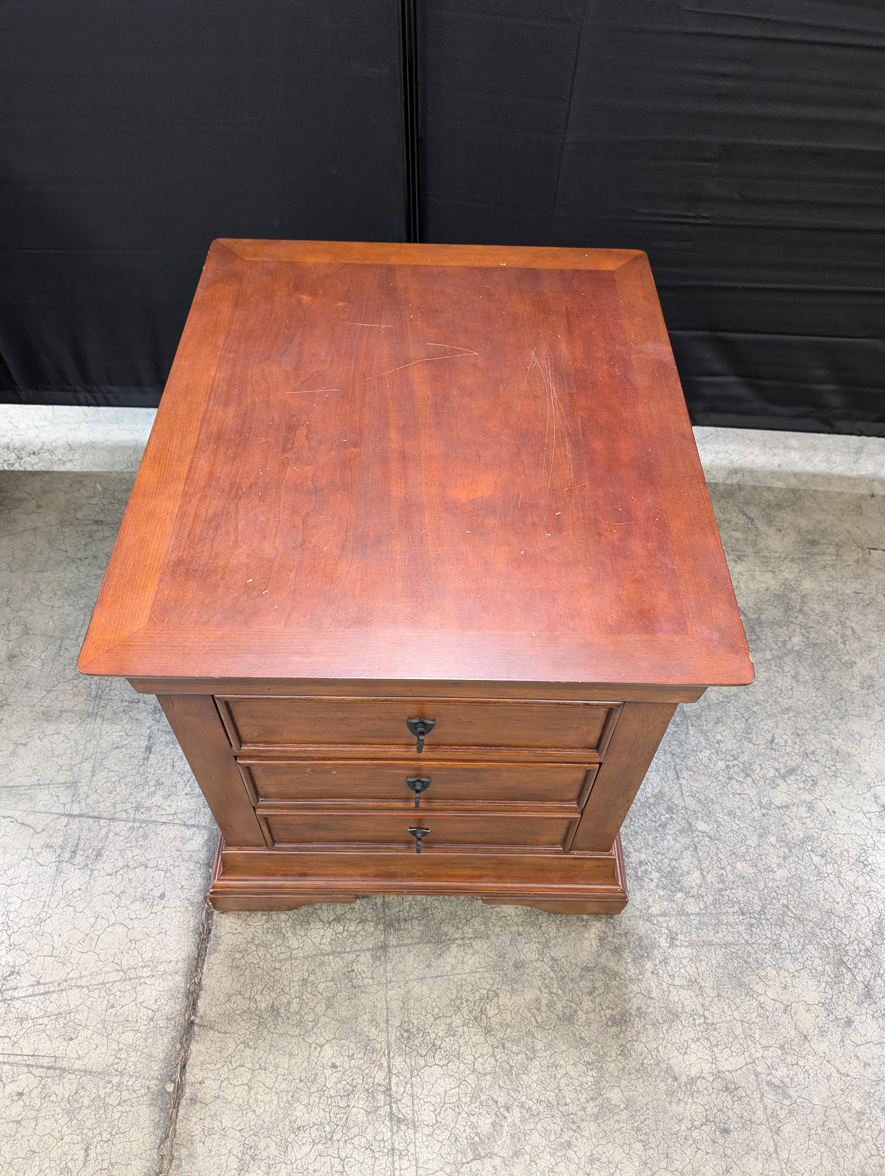 Traditional Dark Wood File Cabinet with Two Drawers - Image 3