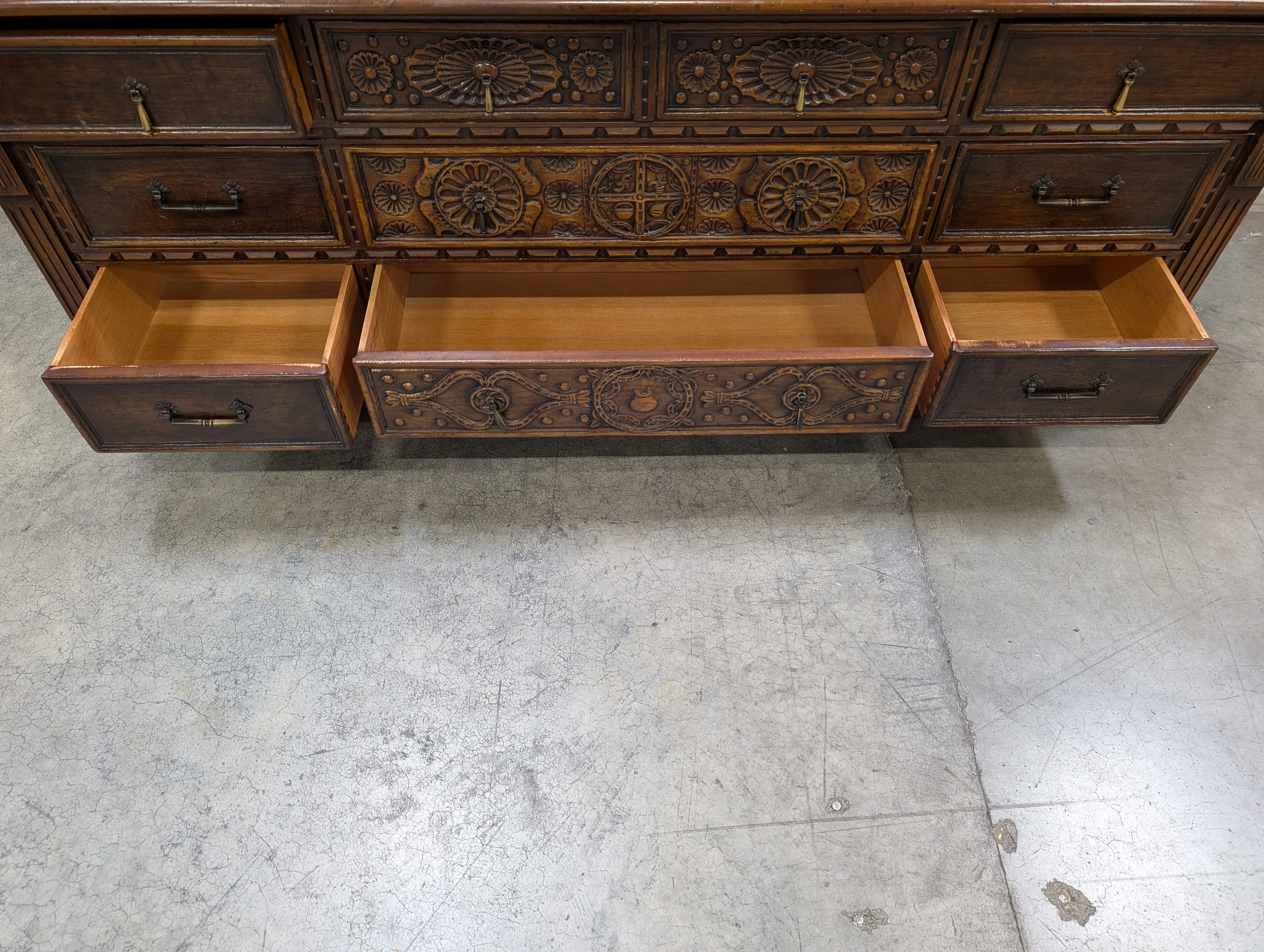 John Widdicomb Carved Dark Wood Dresser - Image 9