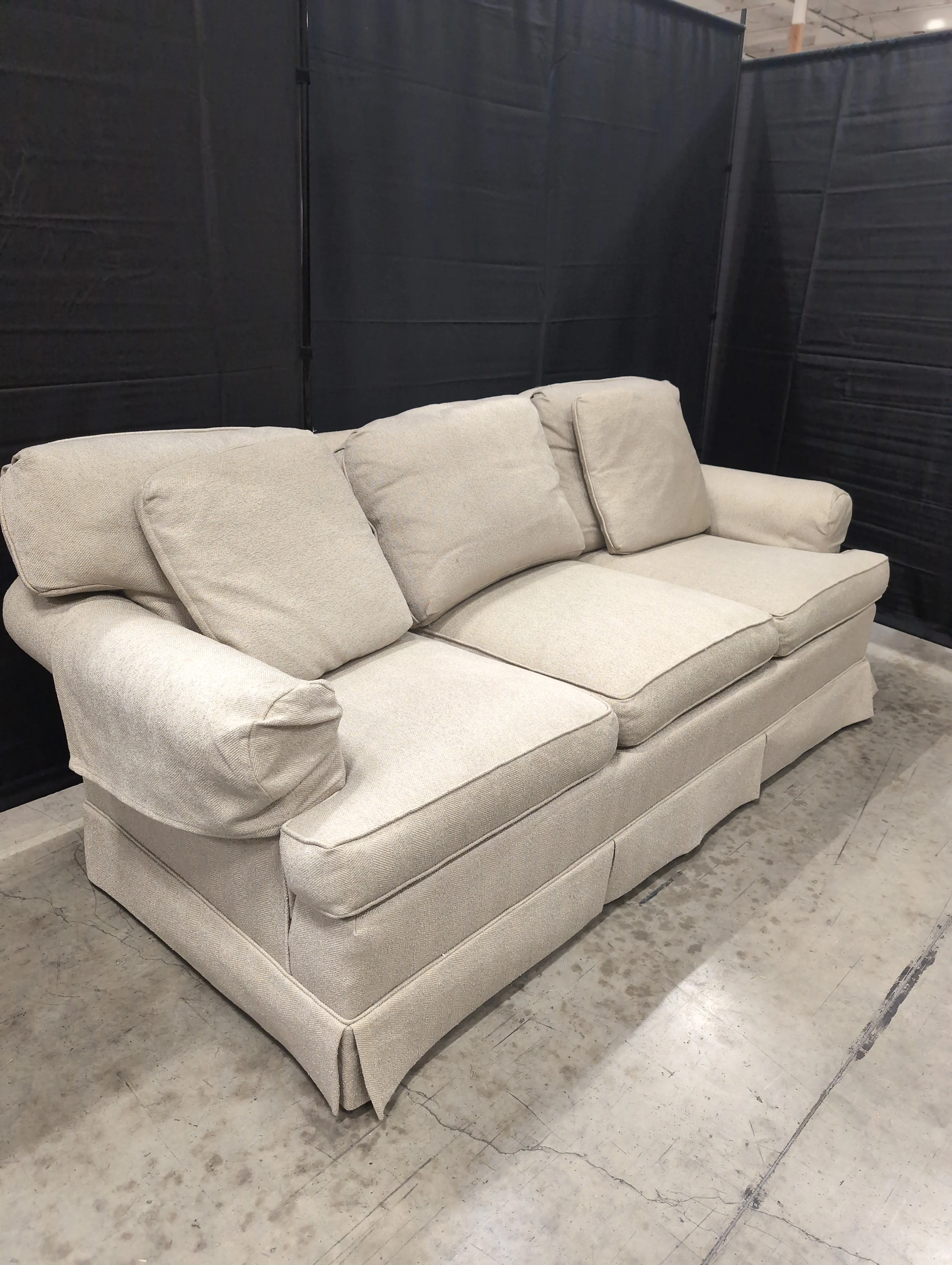Beige Fabric Three-Seater Sofa - Image 2