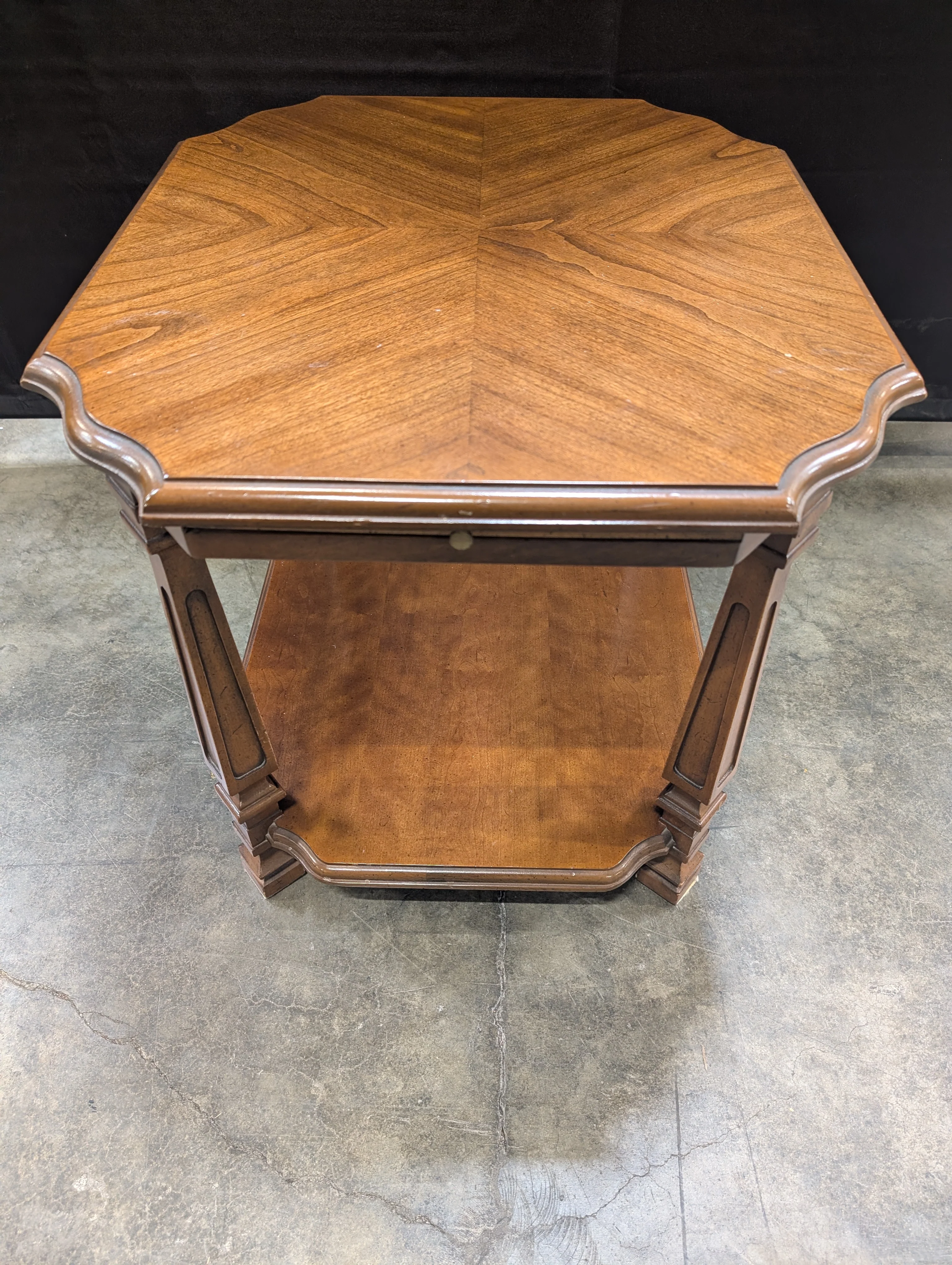 Octagonal DREXEL Two-Tier Wood Accent Table - Image 2
