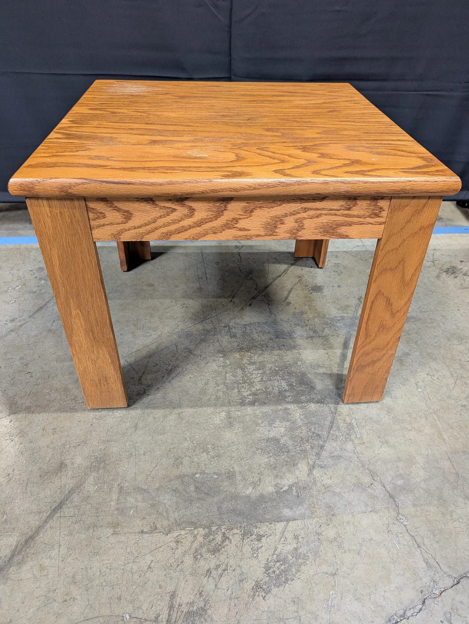 Classic Oak Wood Square Side Table - Image 2