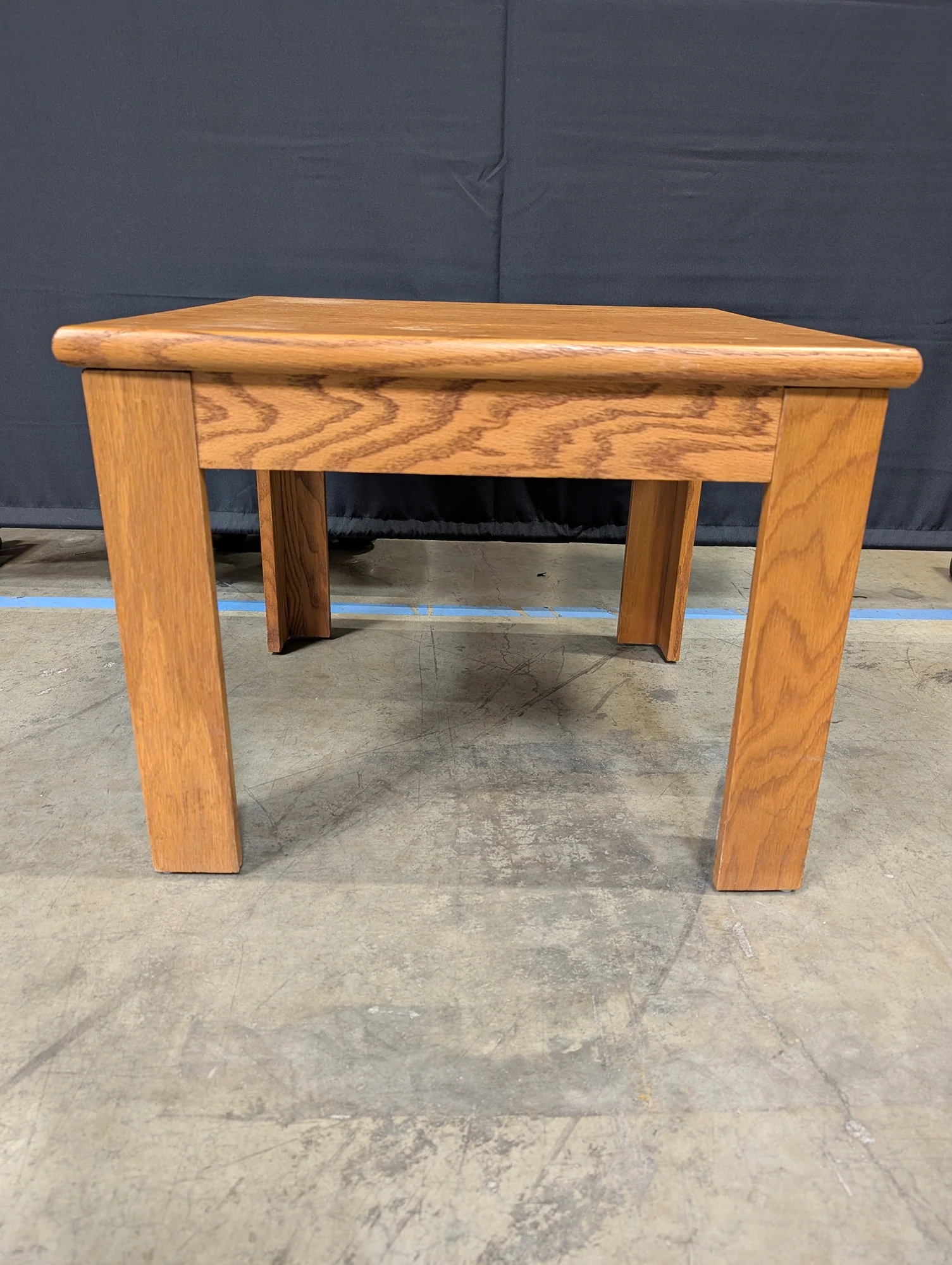 Classic Oak Wood Square Side Table - Image 4