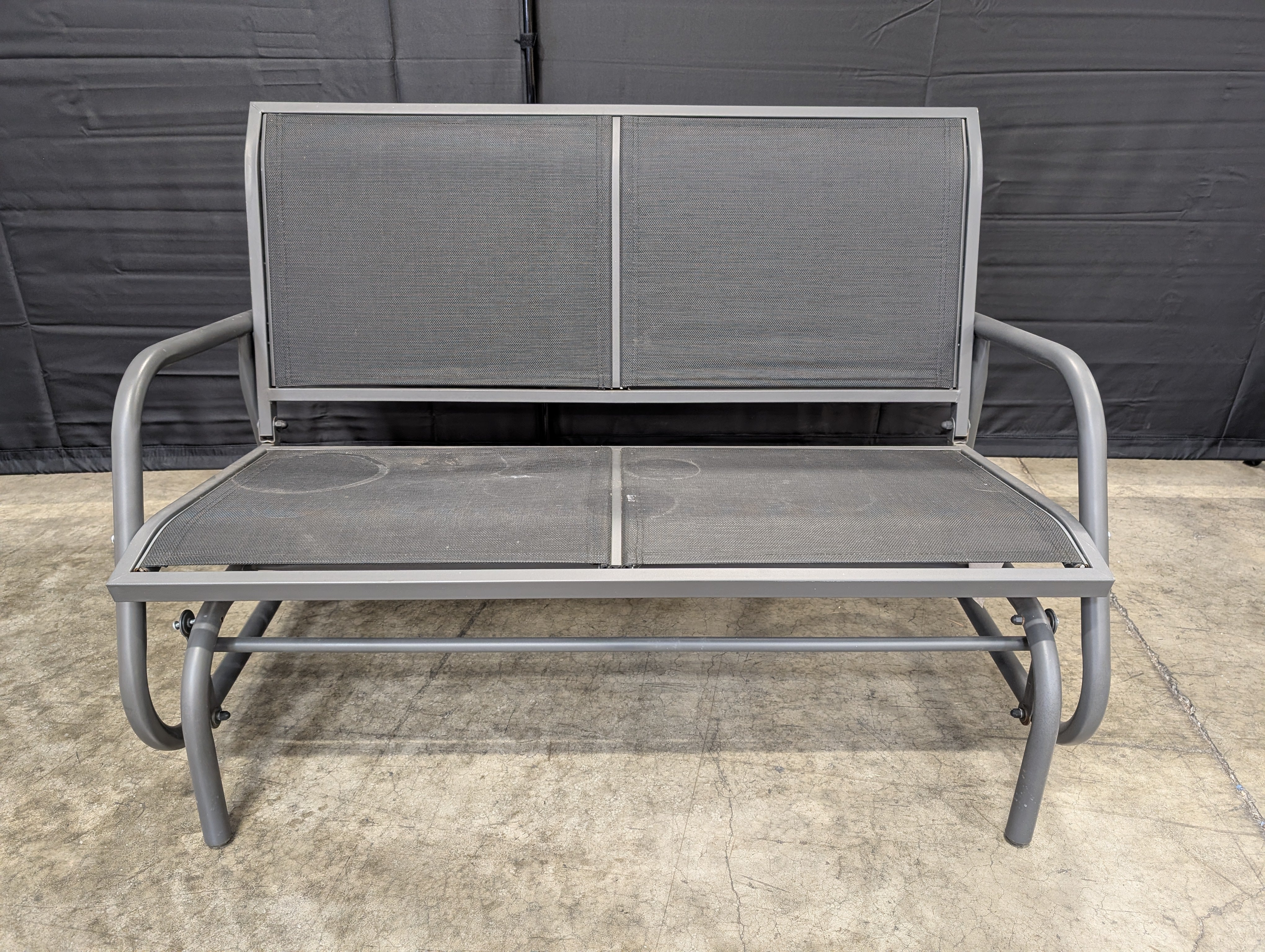 Outdoor Two-Person Metal Mesh Glider Bench - Image 2