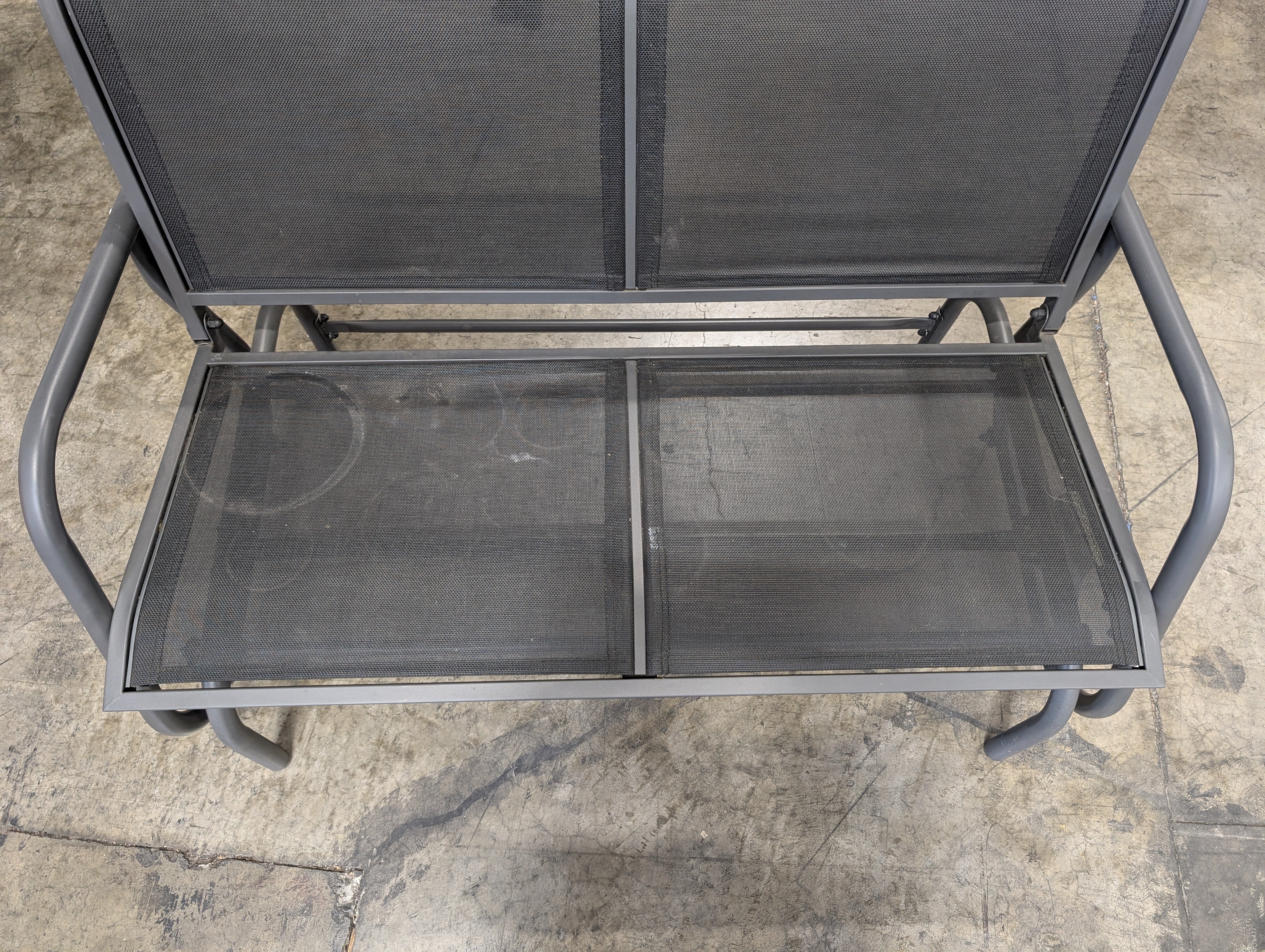 Outdoor Two-Person Metal Mesh Glider Bench - Image 4