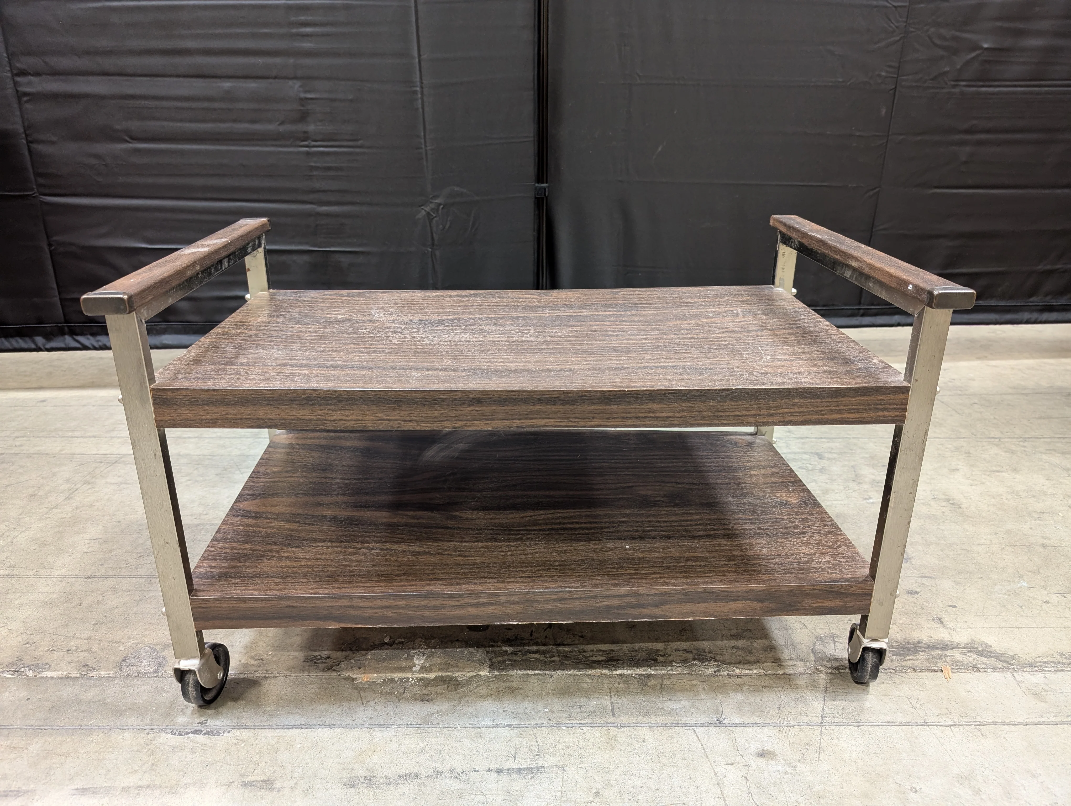 Mid-Century Style Two-Tier Rolling Utility Cart