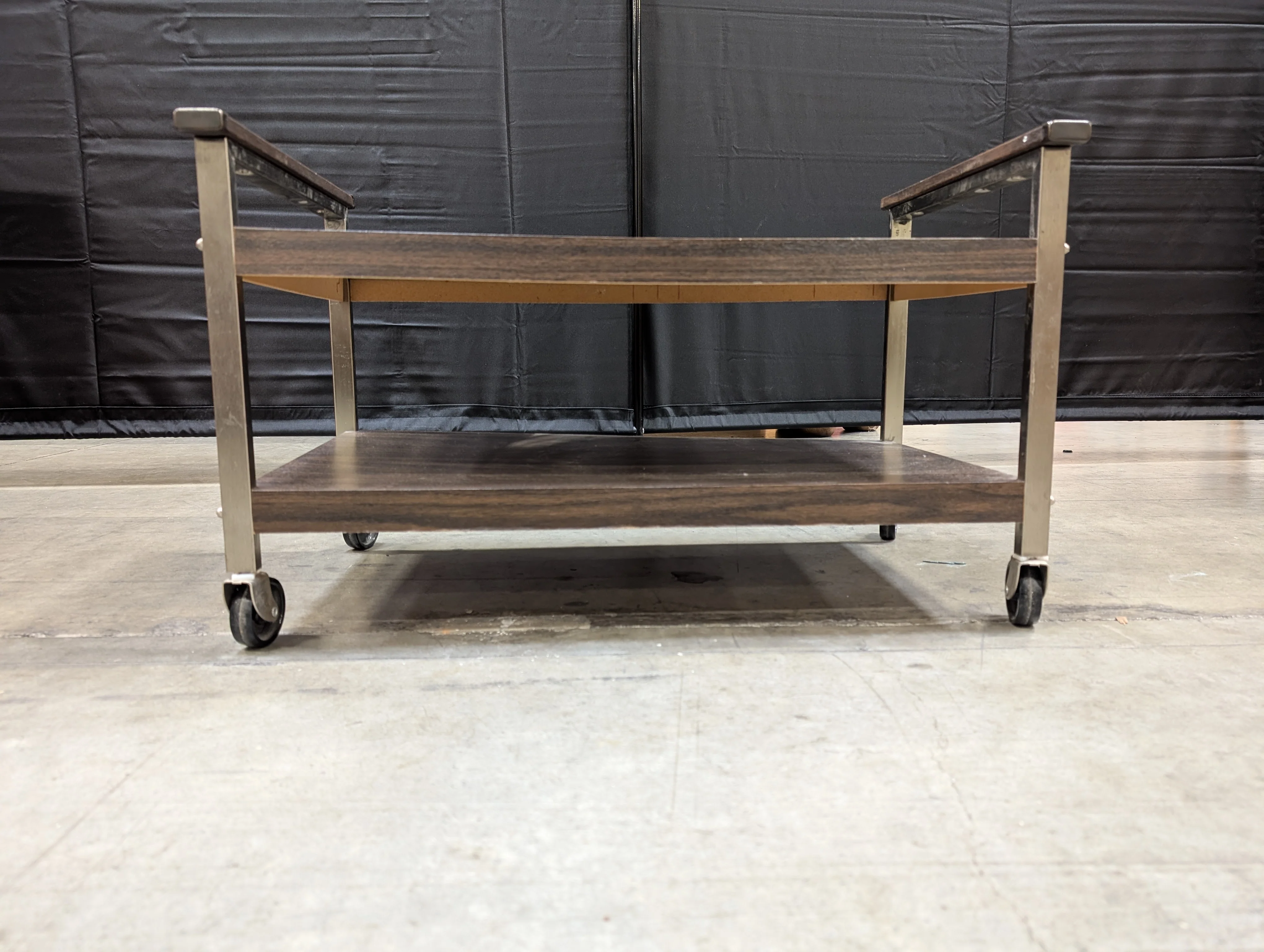 Mid-Century Style Two-Tier Rolling Utility Cart - Image 3