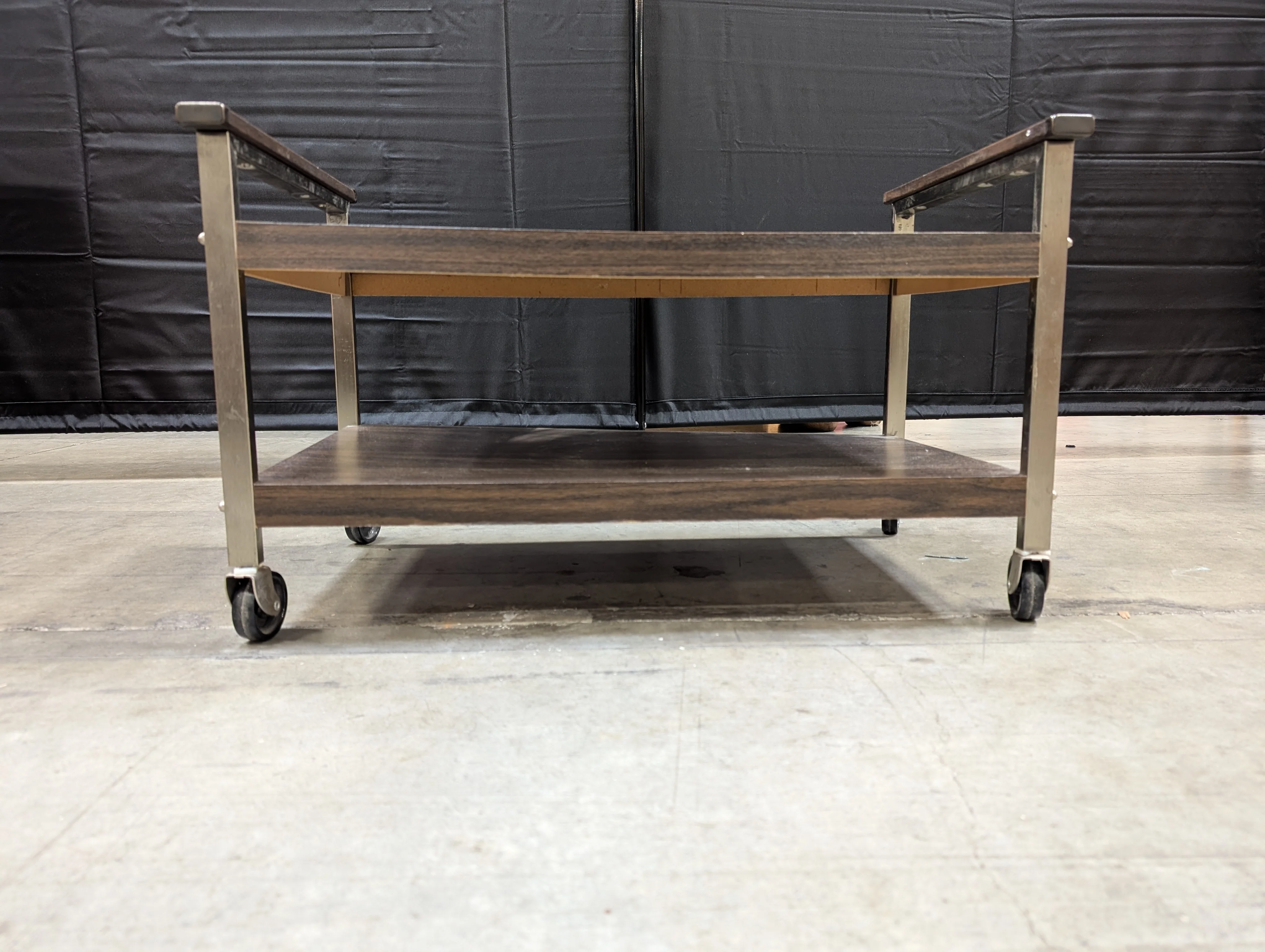 Mid-Century Style Two-Tier Rolling Utility Cart - Image 4