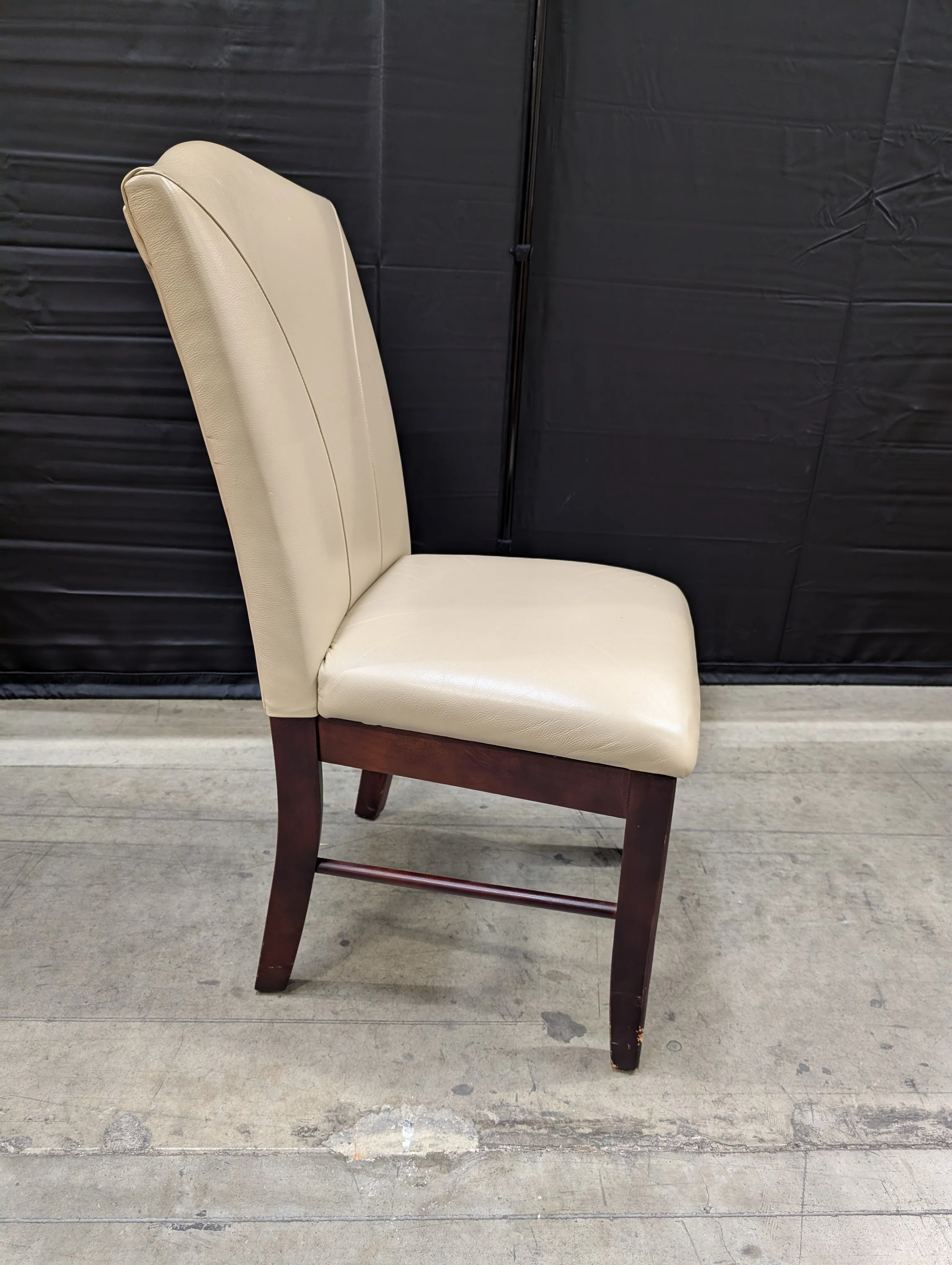 Contemporary Cream Upholstered Dining Chair - Image 3