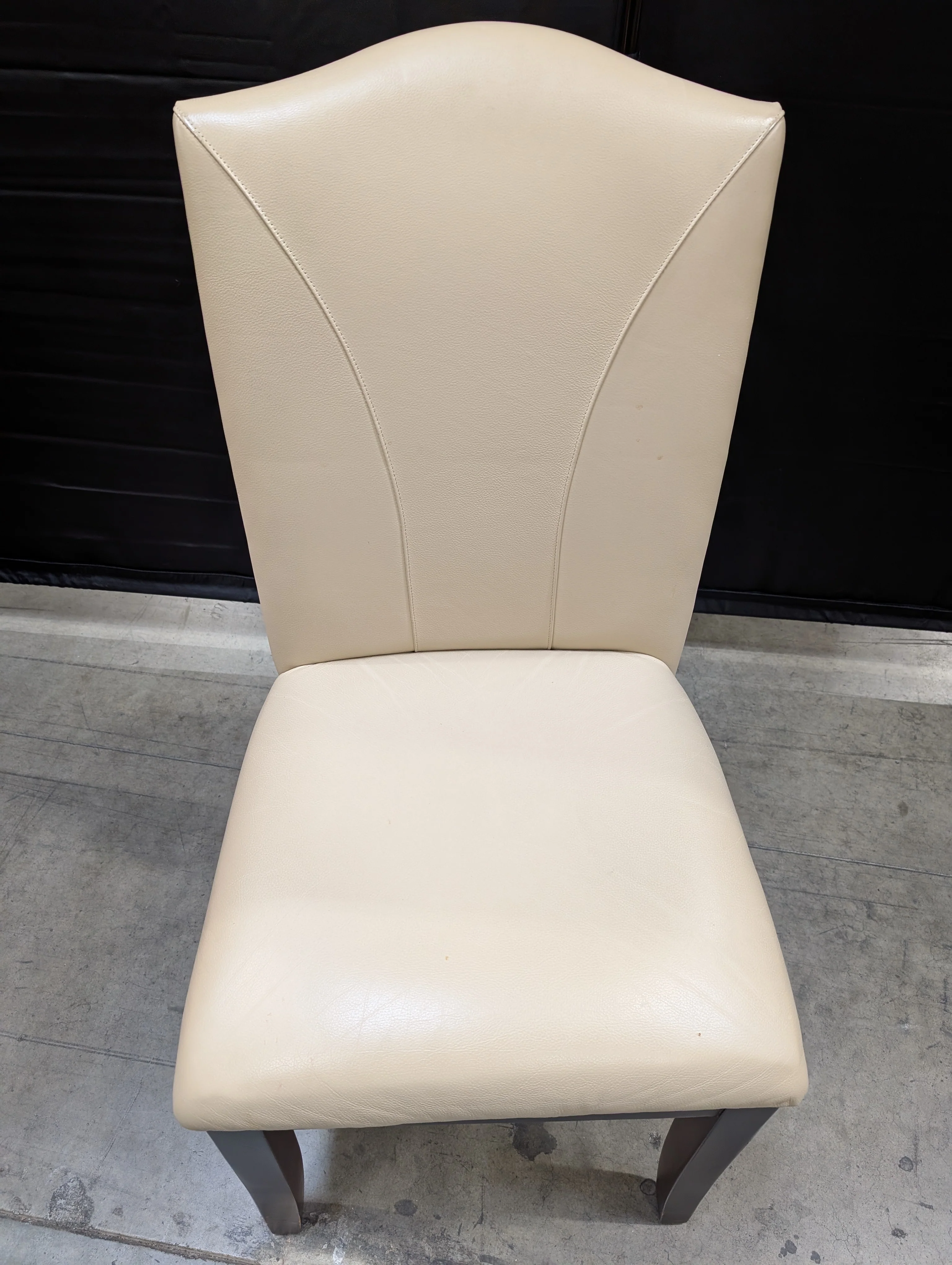 Contemporary Cream Upholstered Dining Chair - Image 4
