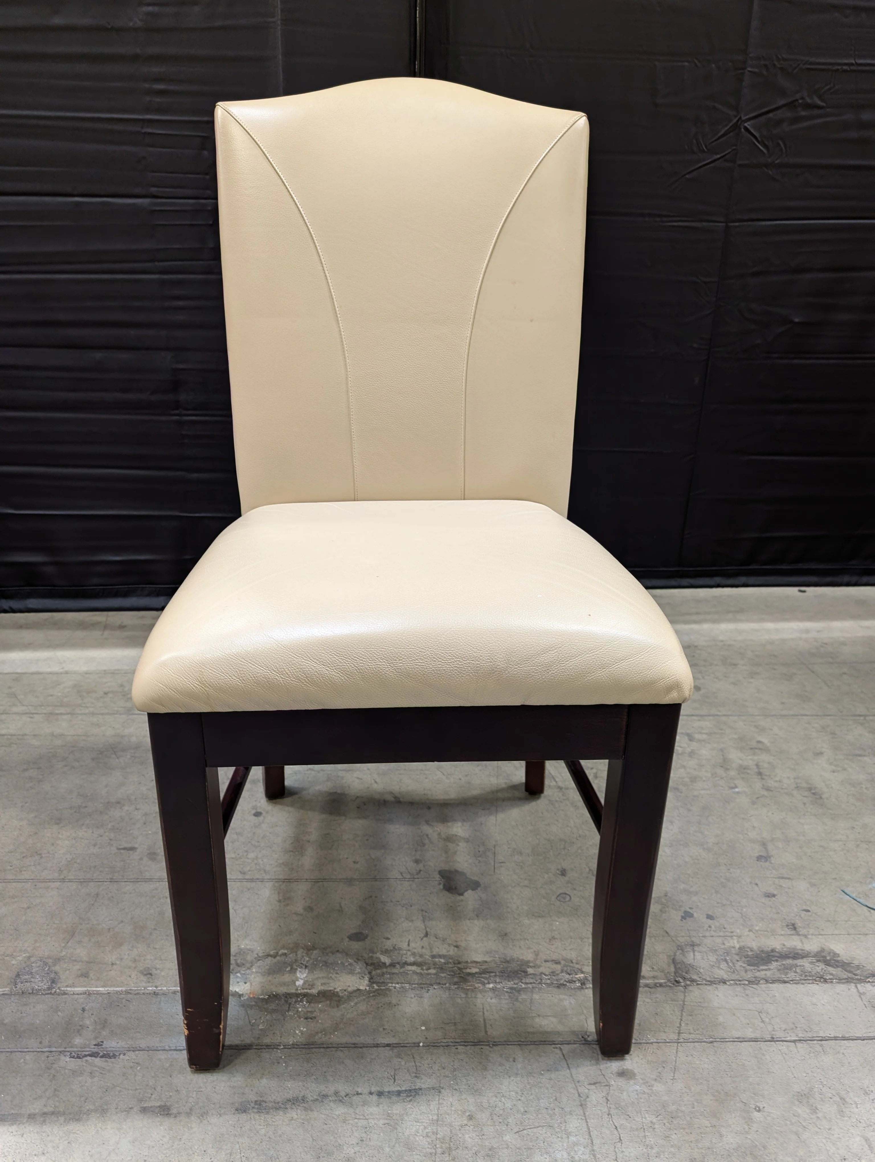 Contemporary Cream Upholstered Dining Chair - Image 6