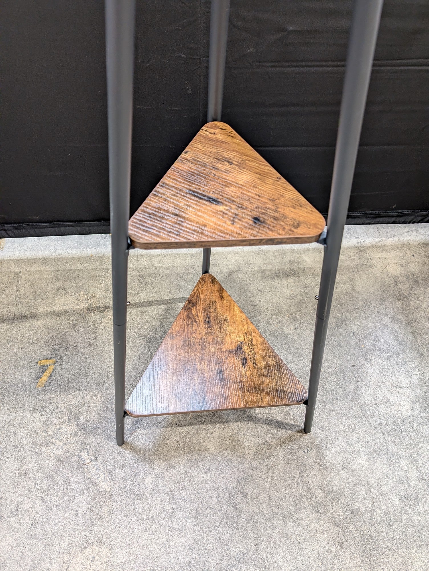 Ameziel Inc Industrial Style Coat Rack with Triangular Wood Shelves - Image 2