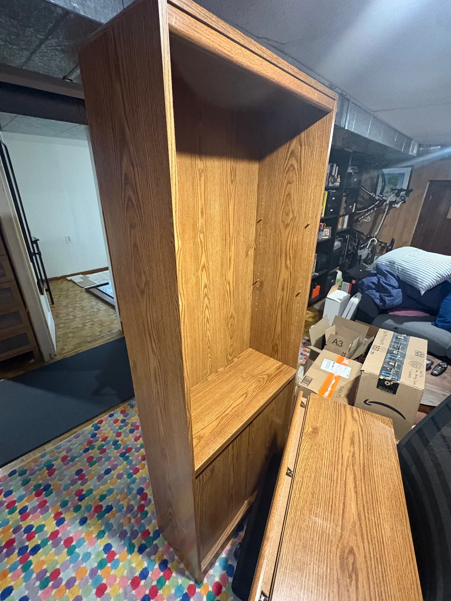 Versatile Wood-Look Tall Storage Cabinet with Adjustable Shelving - Image 5