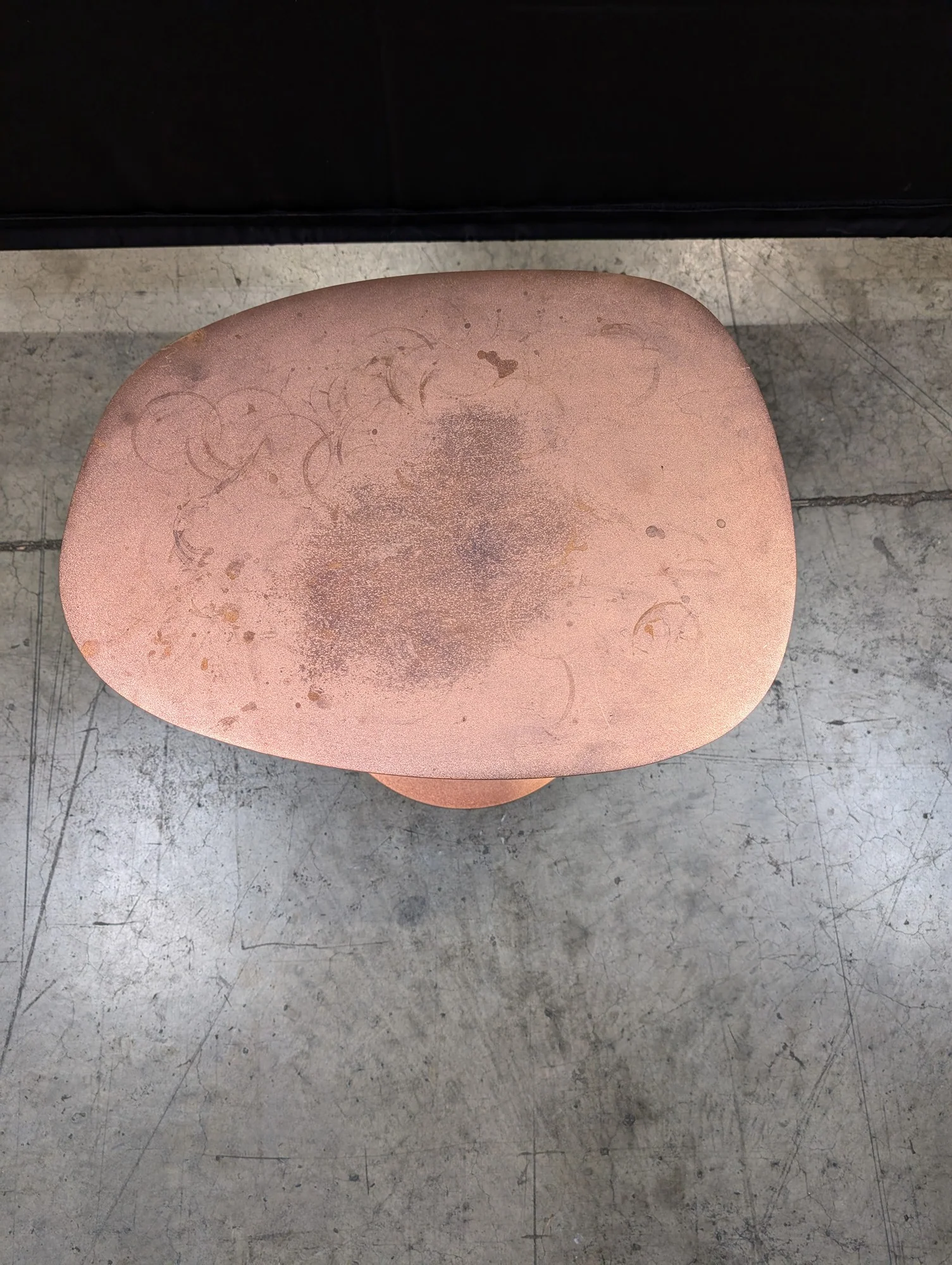Contemporary Copper Tone Pedestal Side Table - Image 2