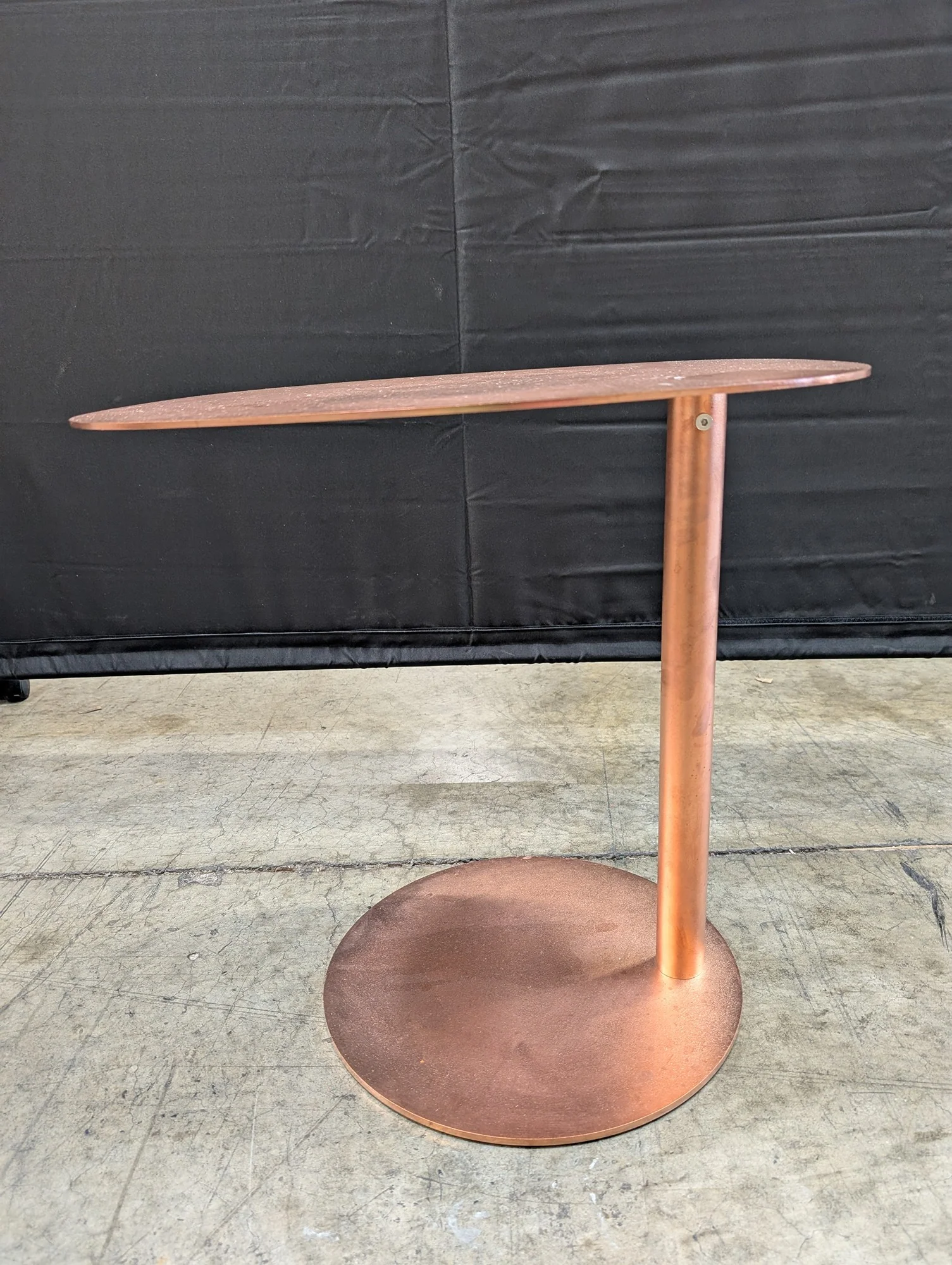 Contemporary Copper Tone Pedestal Side Table - Image 3