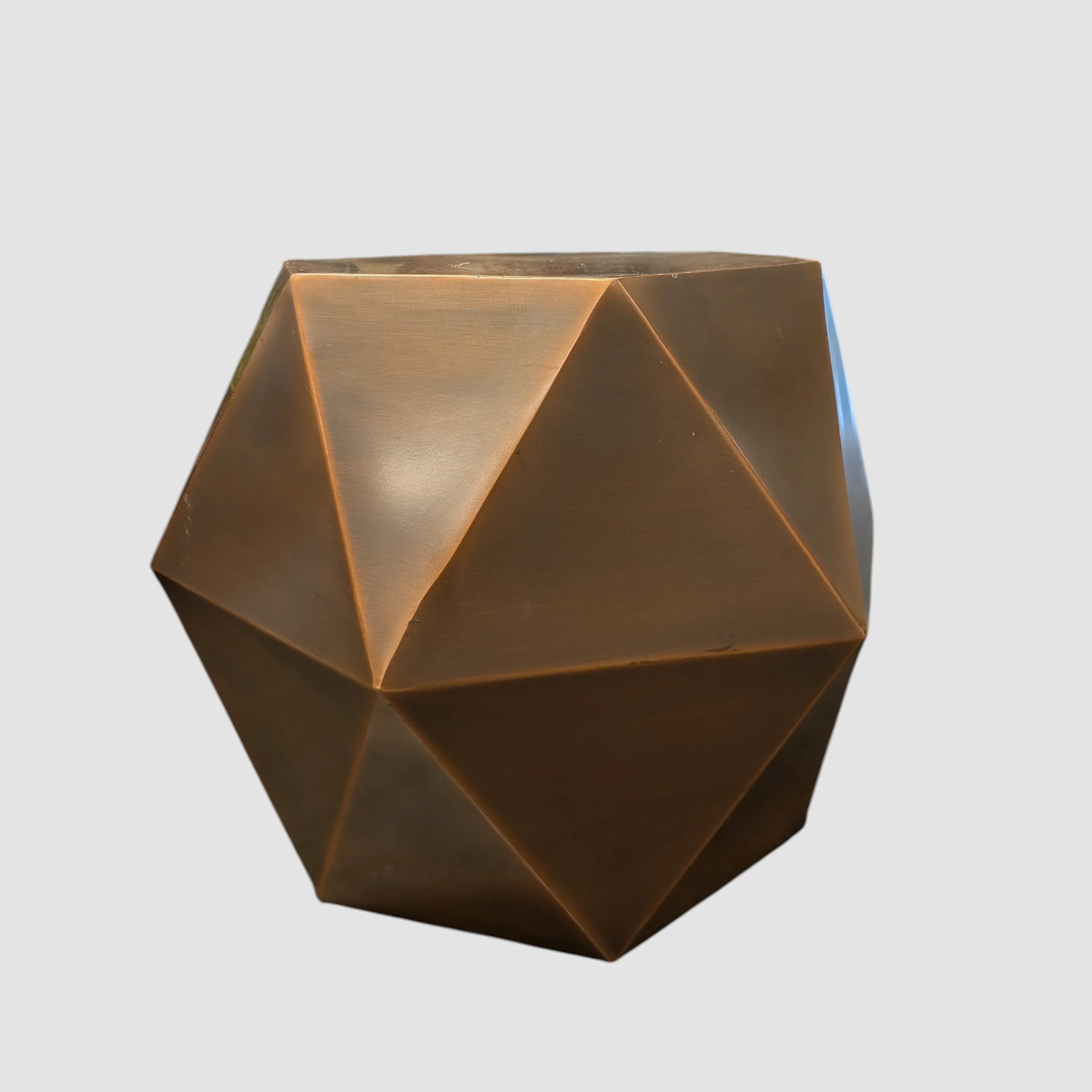 World Market Geometric Copper-Toned Metal Accent Table