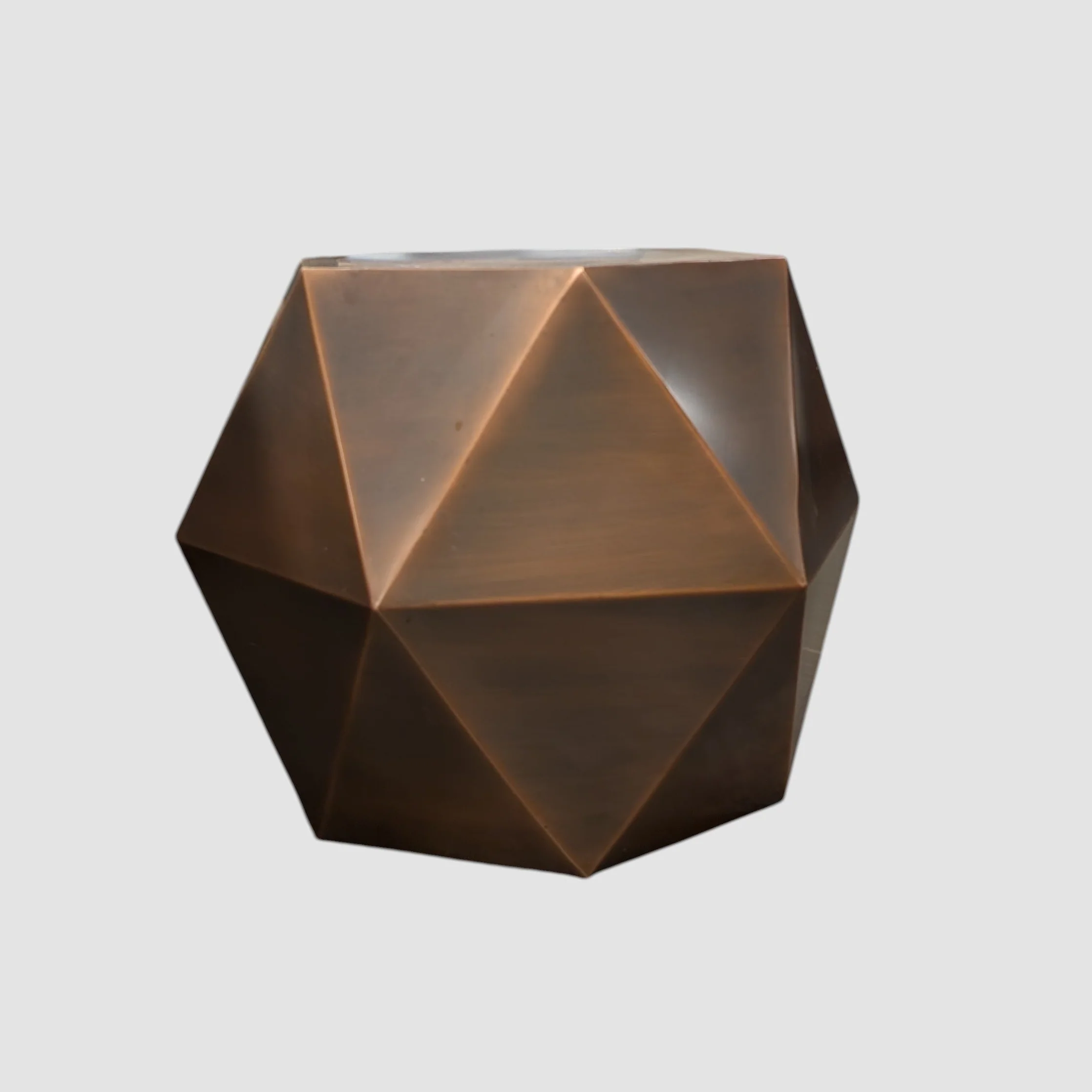 World Market Geometric Copper-Toned Metal Accent Table - Image 2