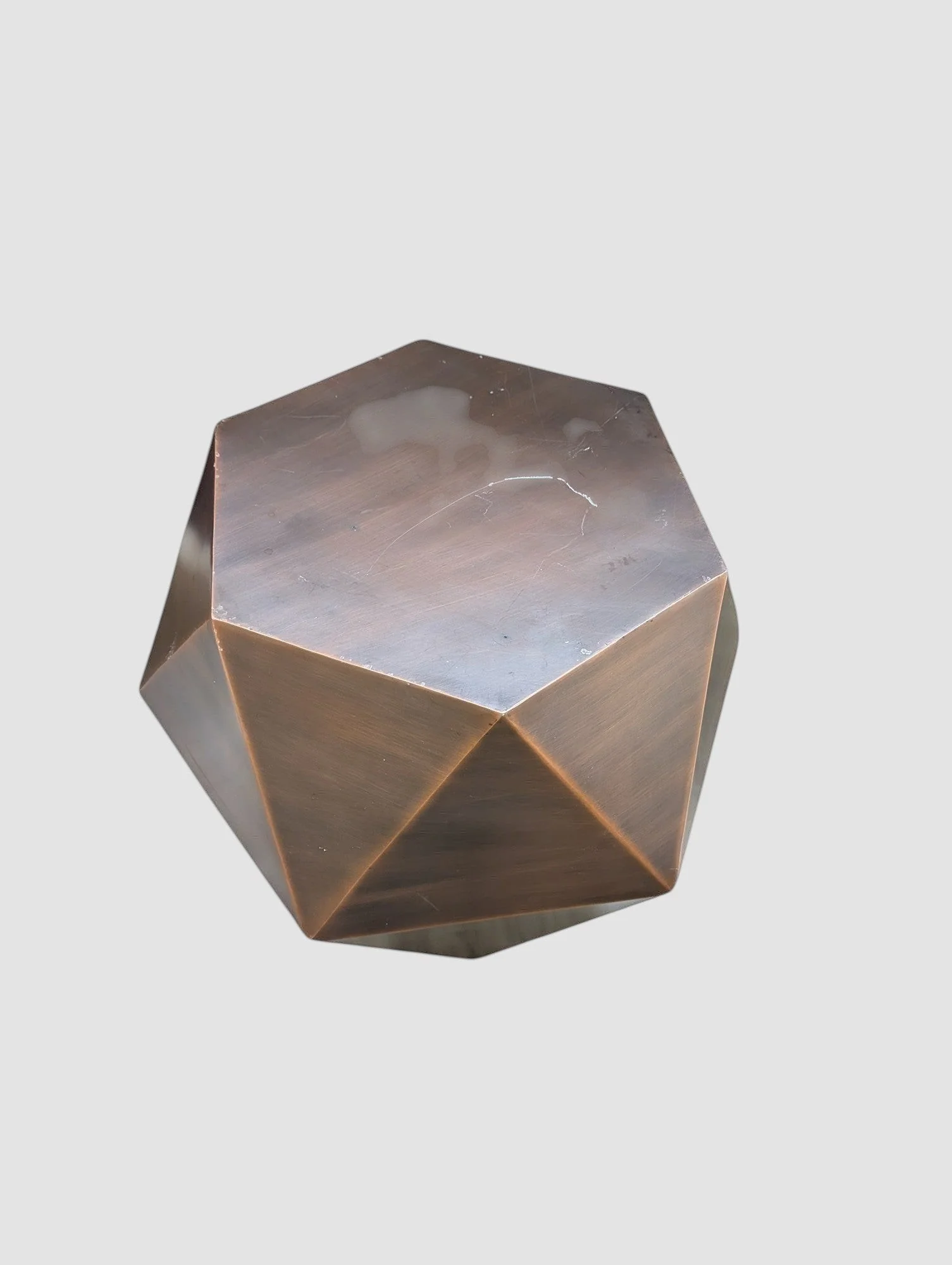 World Market Geometric Copper-Toned Metal Accent Table - Image 4