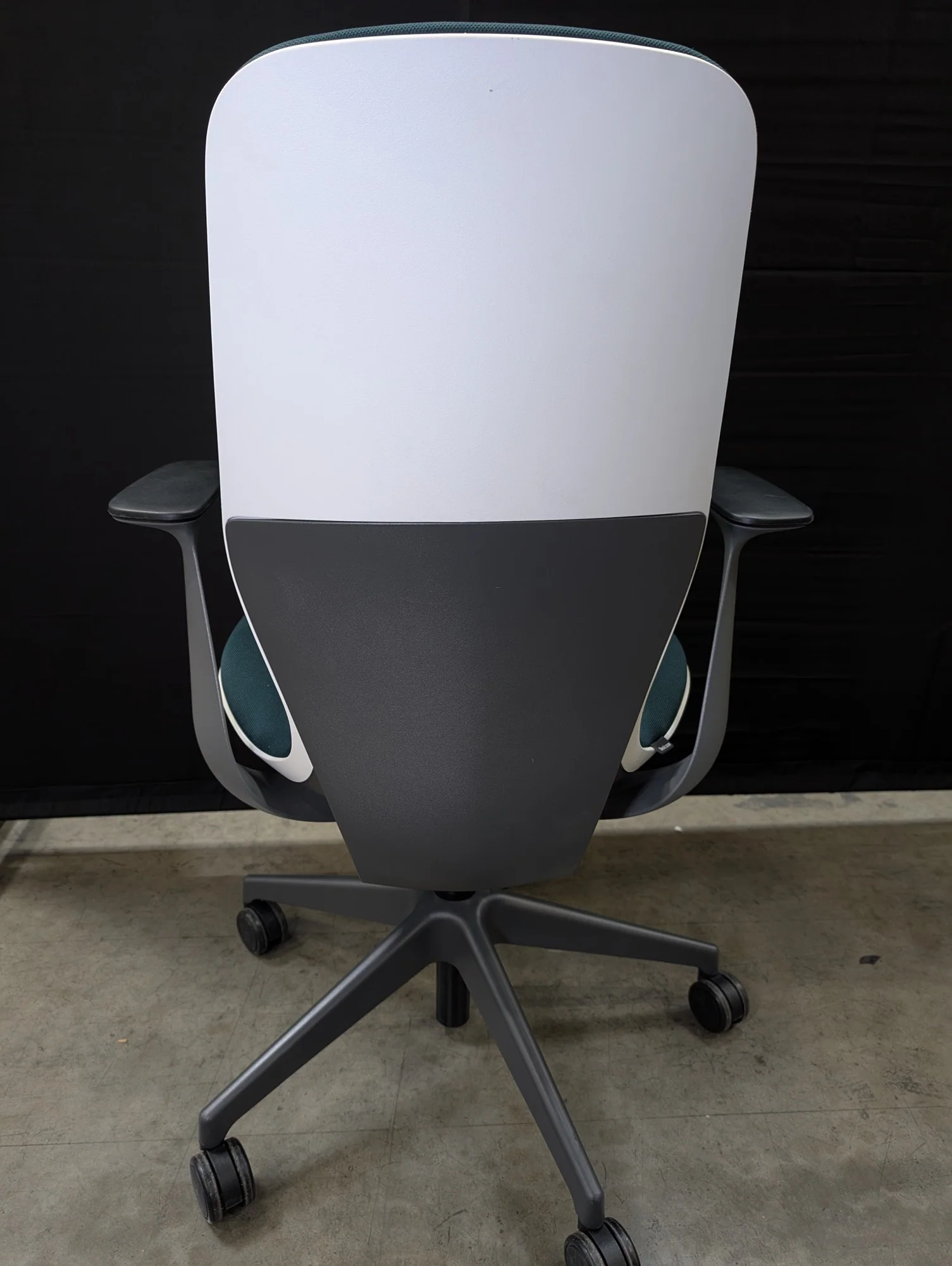Steelcase Series 1 Modern Ergonomic Task Chair Teal Fabric Grey Base - Image 2