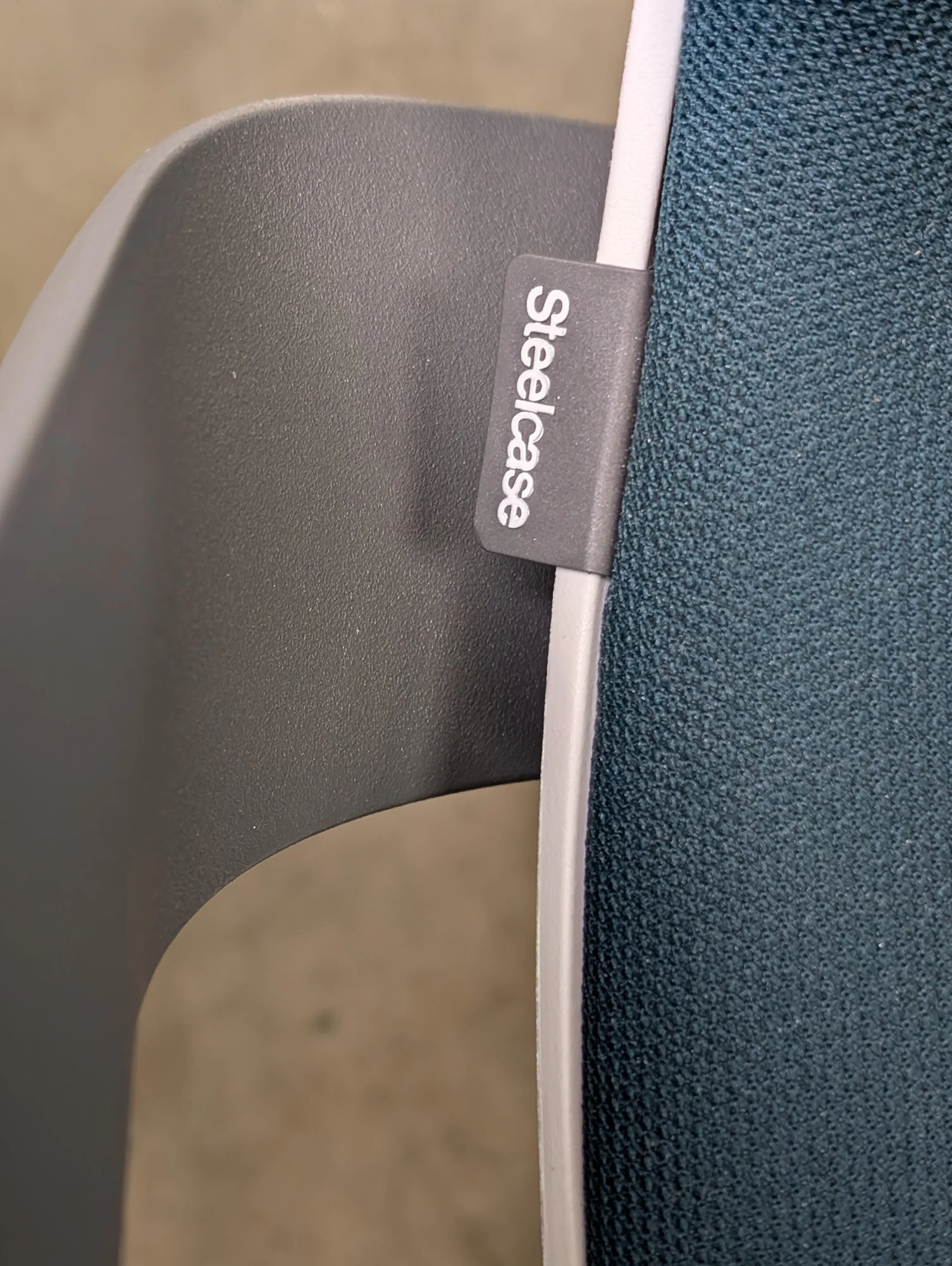 Steelcase Series 1 Modern Ergonomic Task Chair Teal Fabric Grey Base - Image 5