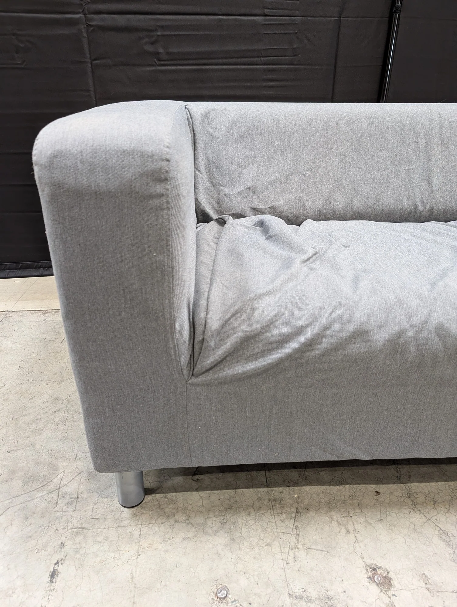 Ikea Grey Fabric Sofa - Image 3