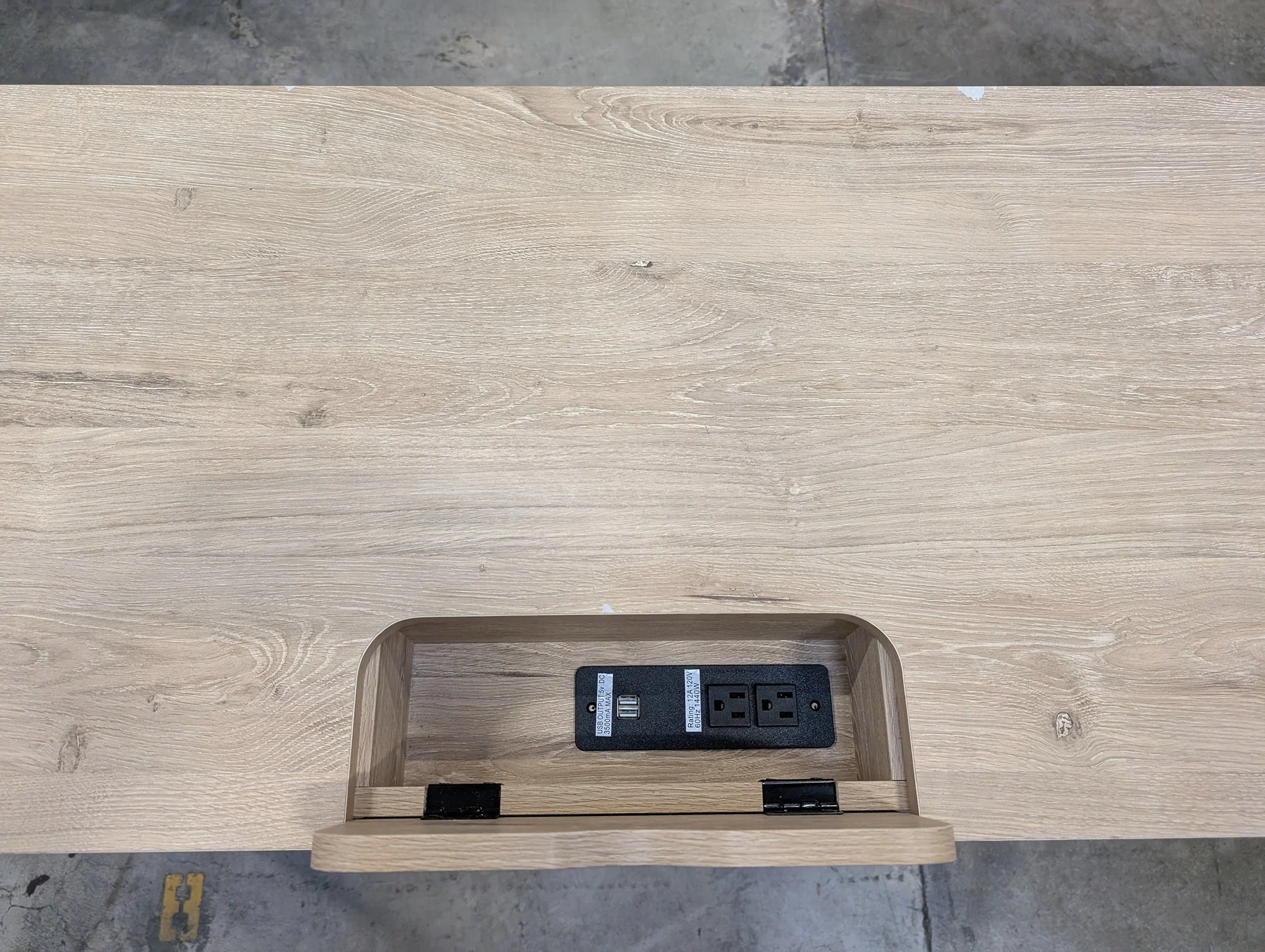 Loring Modern Writing Desk with Dual Drawers and Integrated Power Hub - Image 3