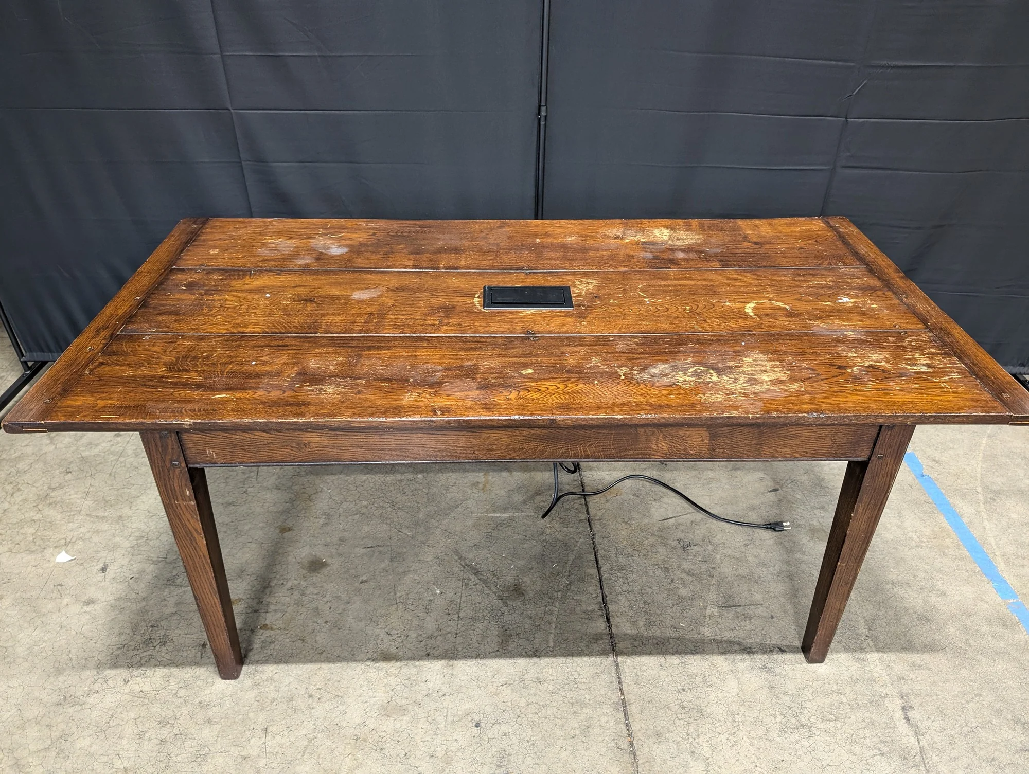 Sturdy Wooden Conference Table with Integrated Extron Cable Cubby - Image 2