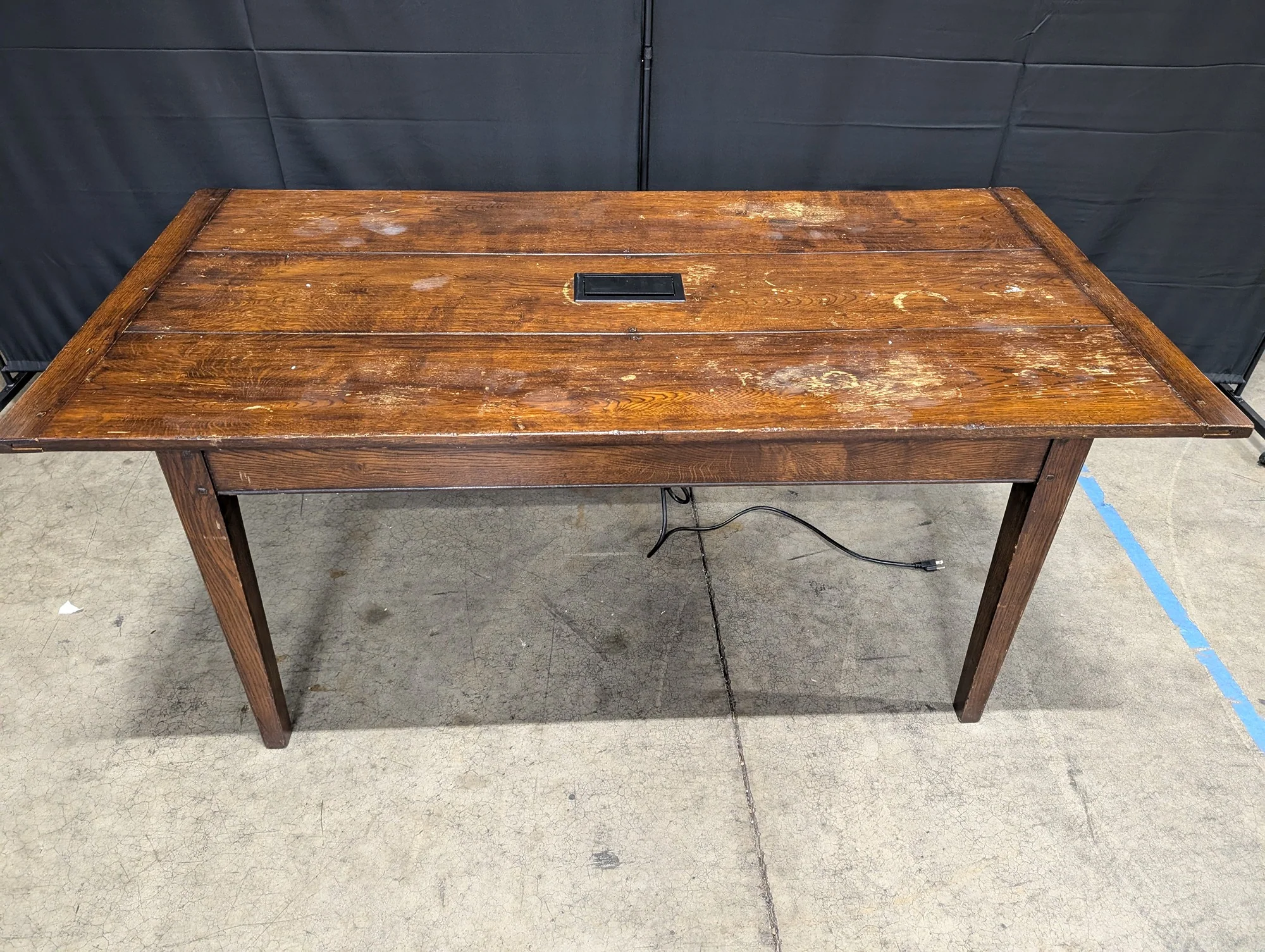 Sturdy Wooden Conference Table with Integrated Extron Cable Cubby - Image 5