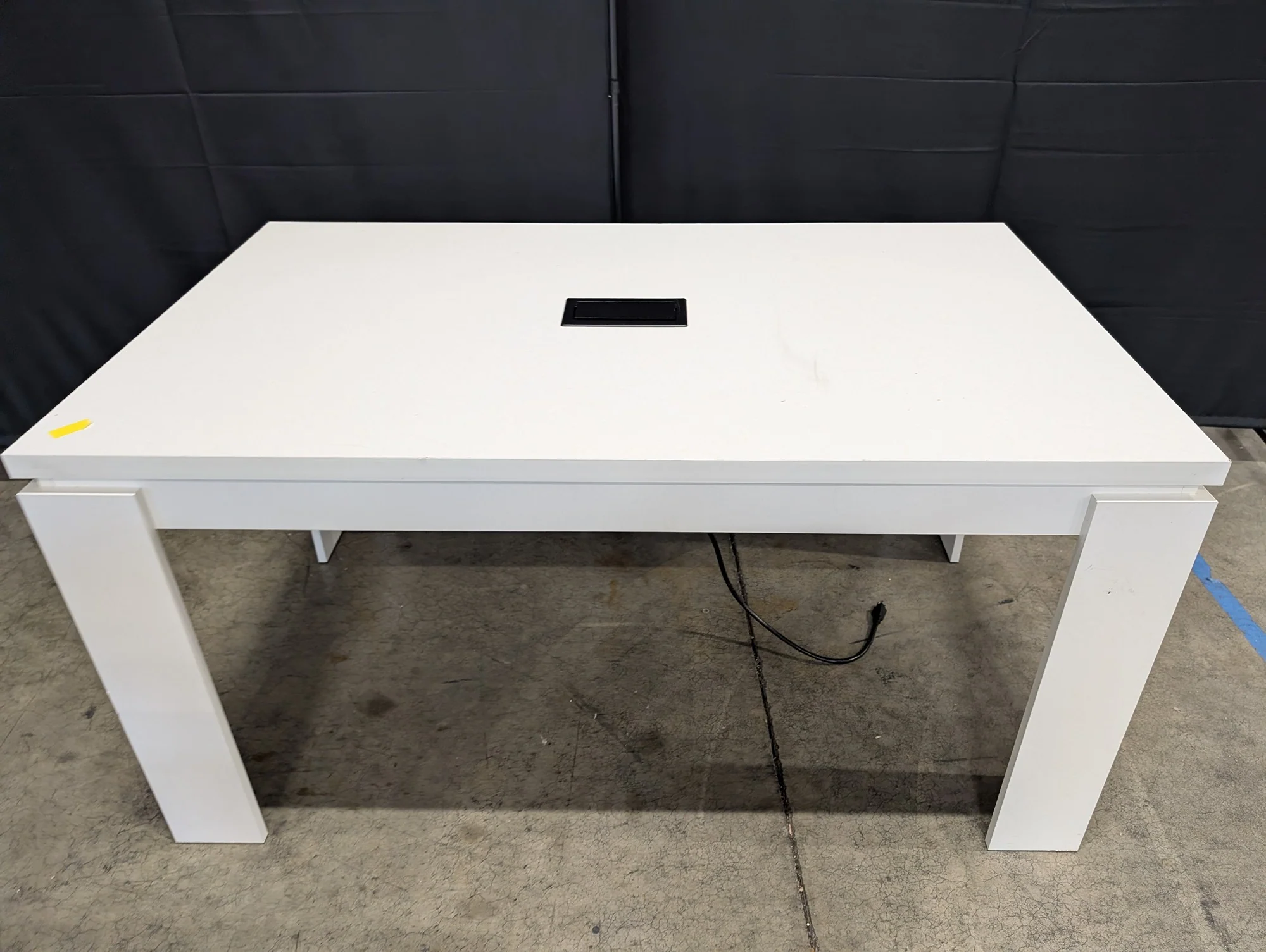Modern White Conference Table with Integrated Extron Power Module