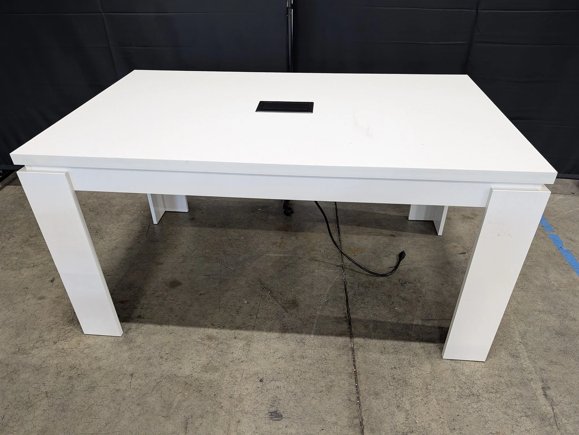 Modern White Conference Table with Integrated Extron Power Module - Image 2