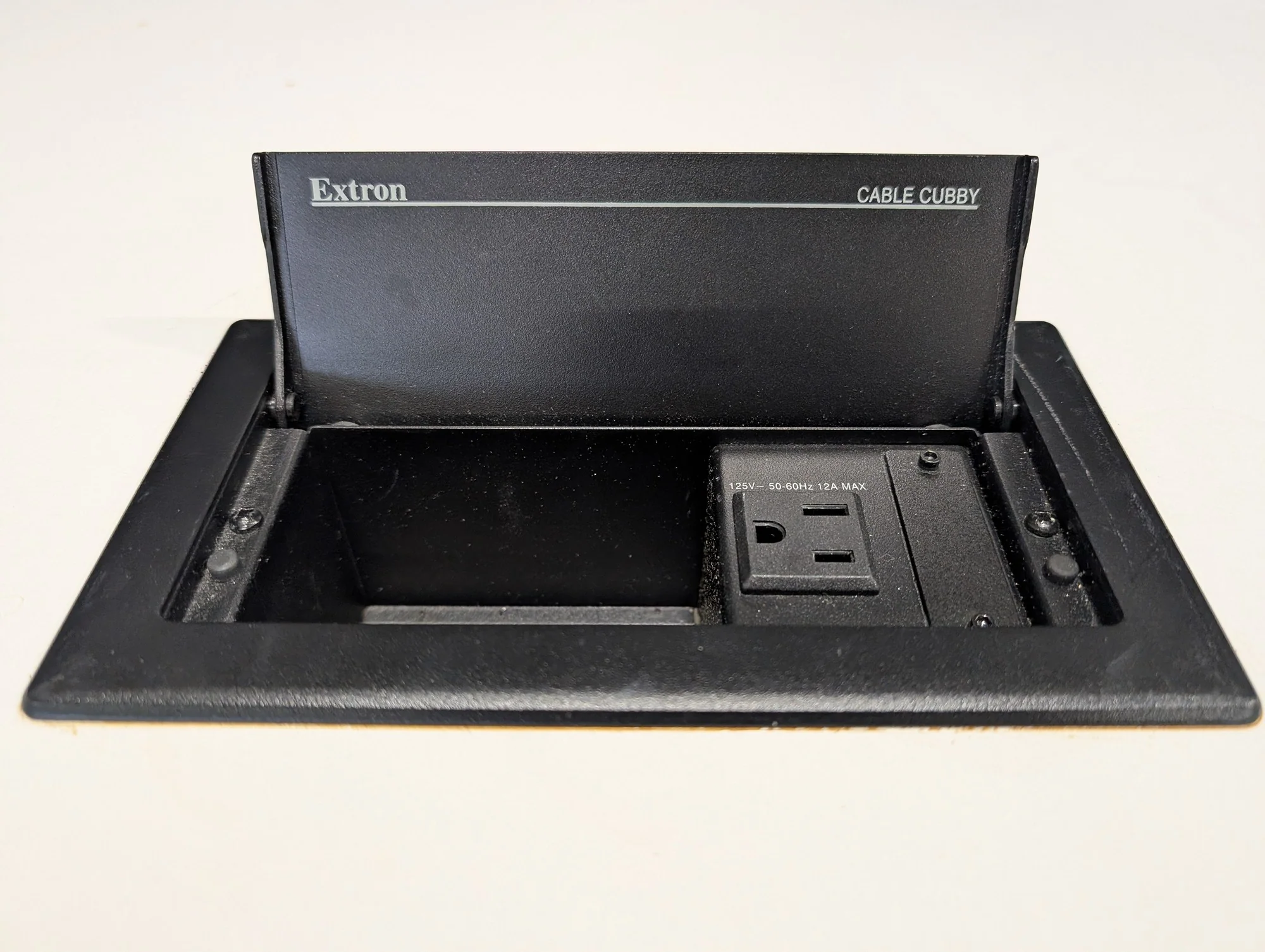 Modern White Conference Table with Integrated Extron Power Module - Image 3