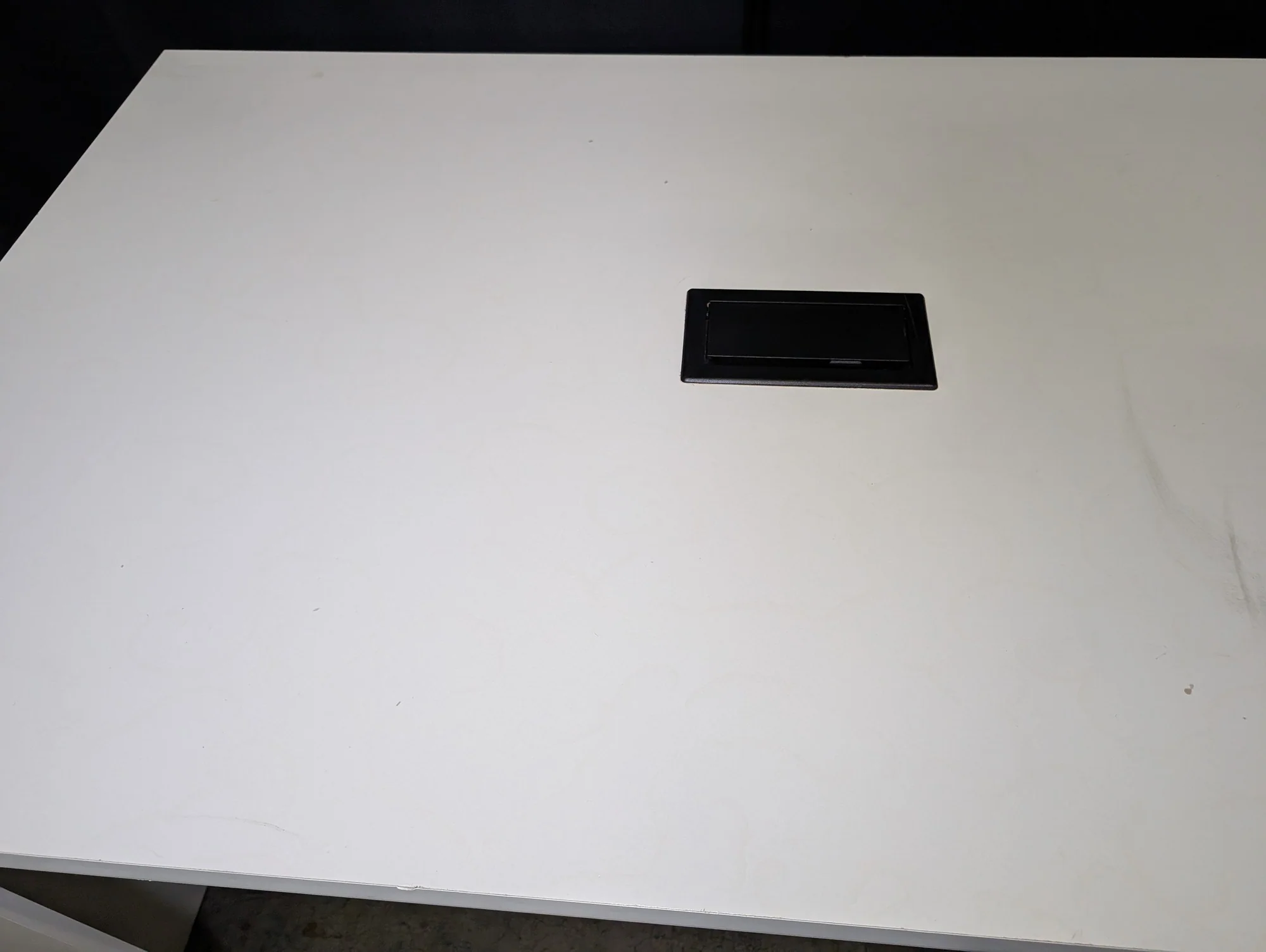 Modern White Conference Table with Integrated Extron Power Module - Image 4