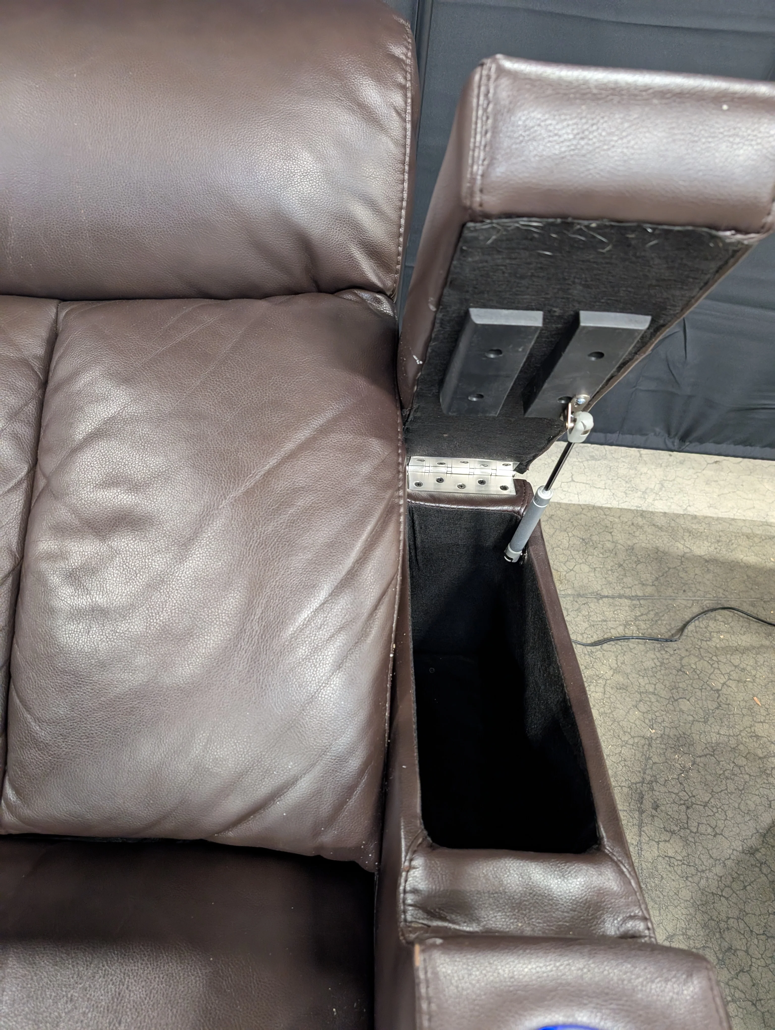 Modern Brown Recliner Chair with LED Lighting and USB Port - Image 6