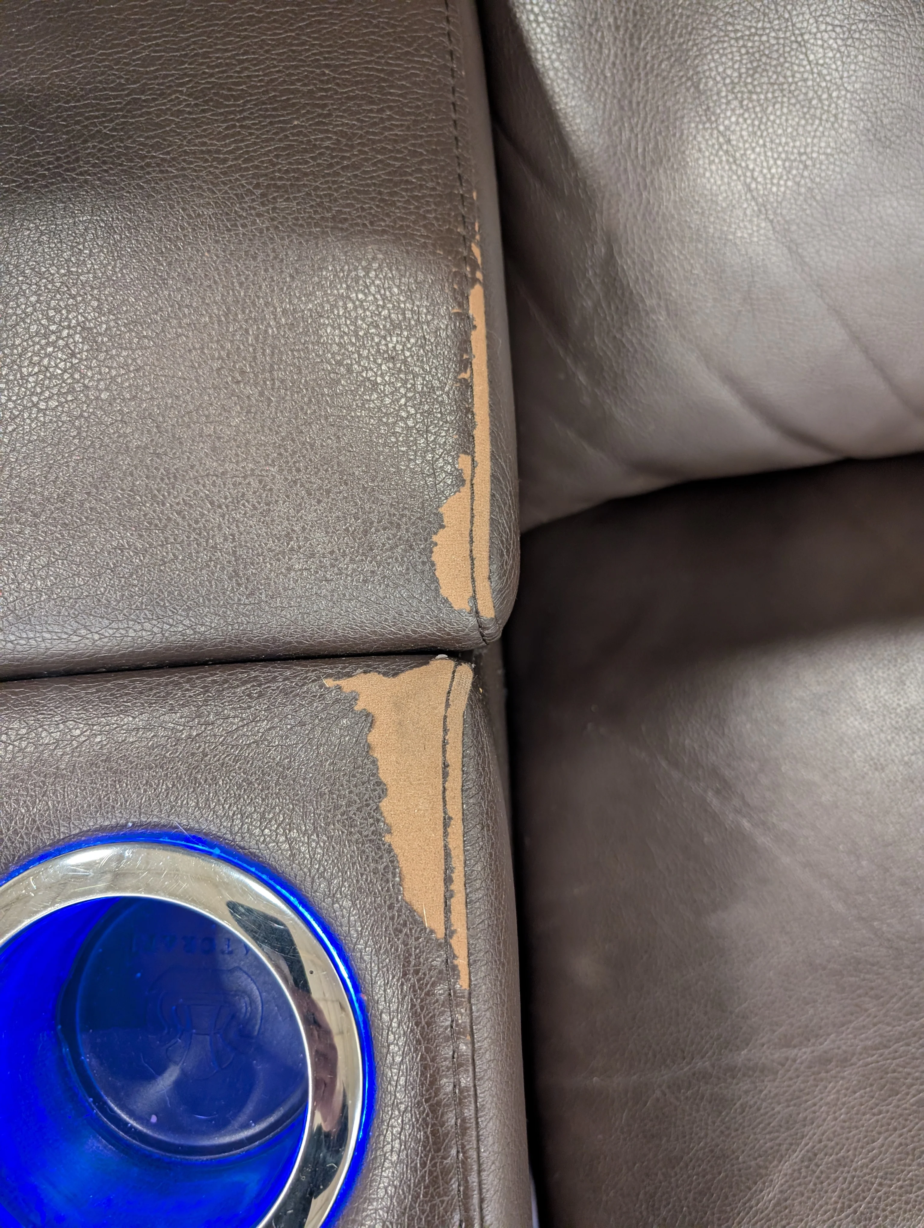 Modern Brown Recliner Chair with LED Lighting and USB Port - Image 8