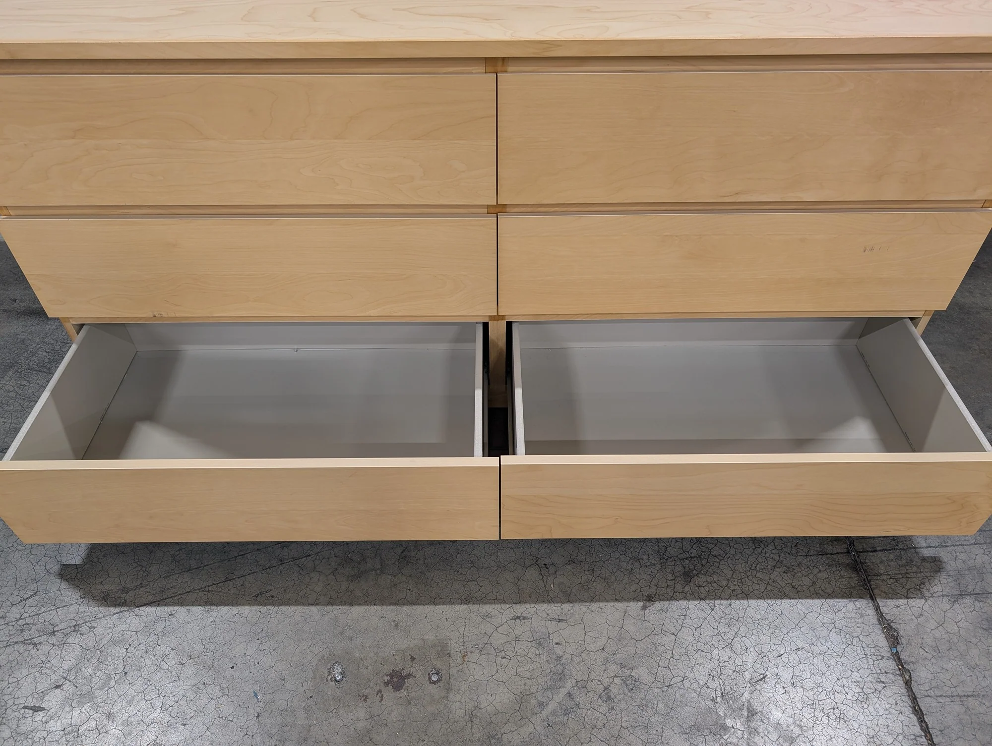 Modern Six-Drawer Light Wood Finish Dresser - Image 2